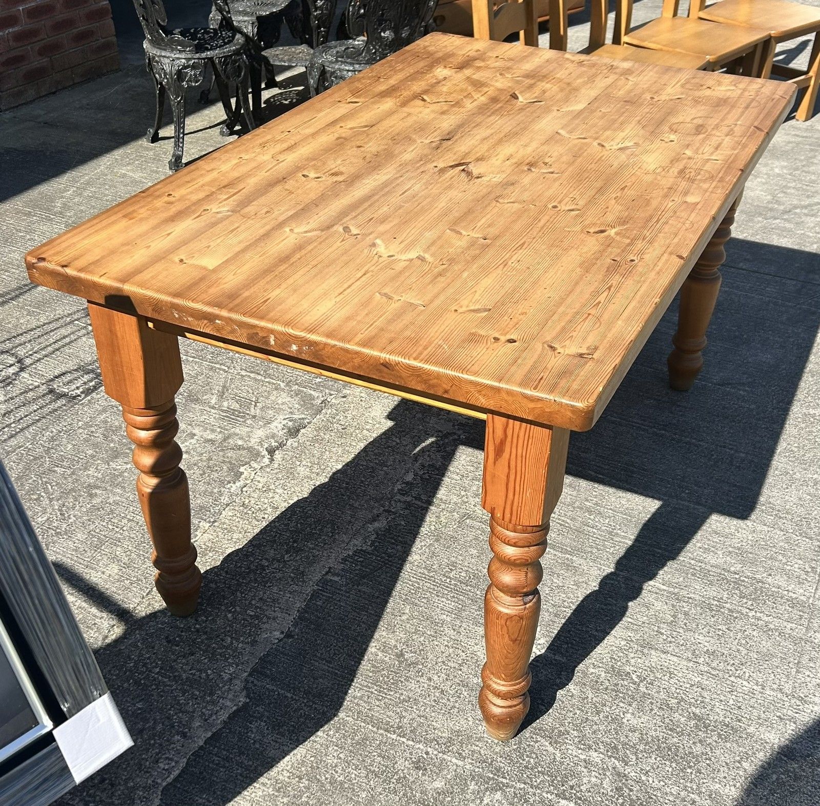 Vintage Waxed Pine French Style Farmhouse Dining Table 150cm X 91cm photo 135.0