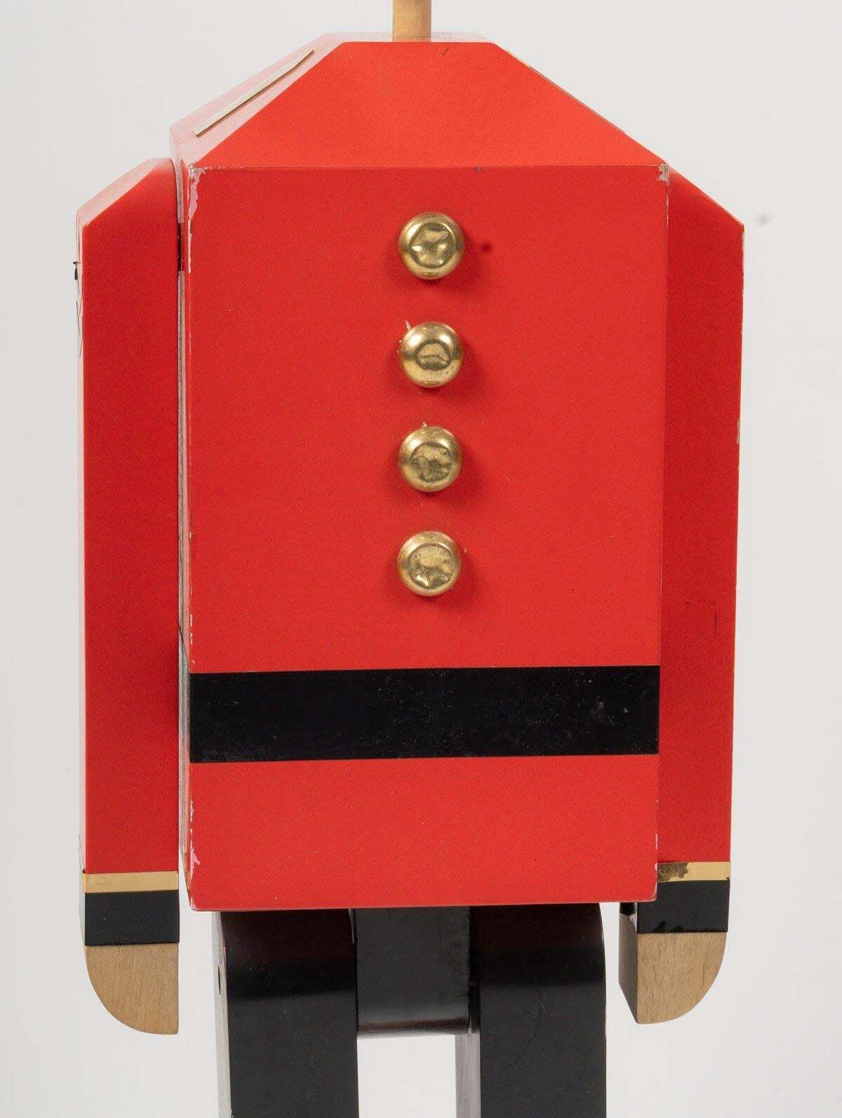 Painted Wood Sculpture Of An English Royal Guardsman, 20th Century. photo for sale