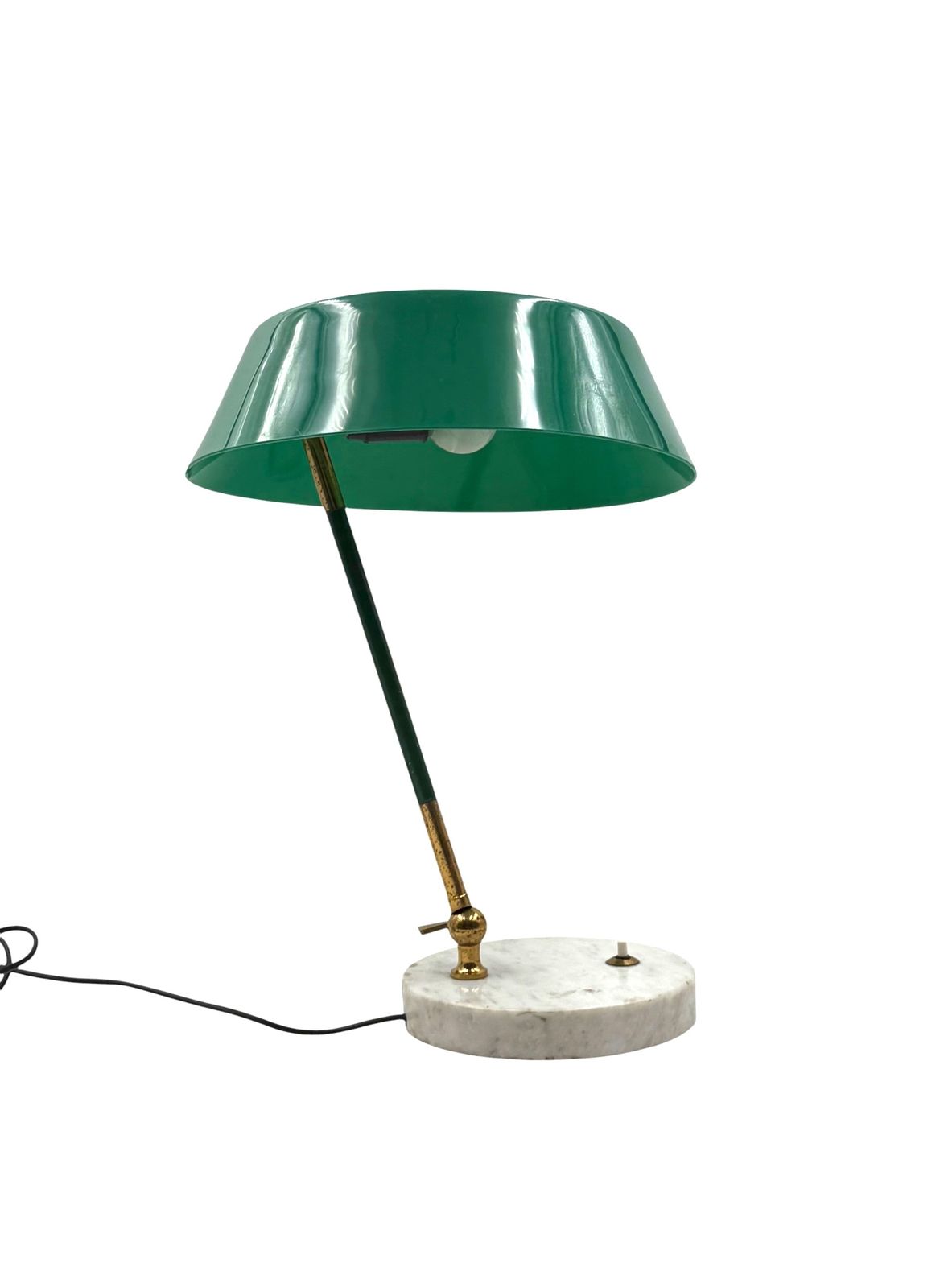photo for sale Mid Century Green Table Lamp, Stilux Milano Italy, 1960s