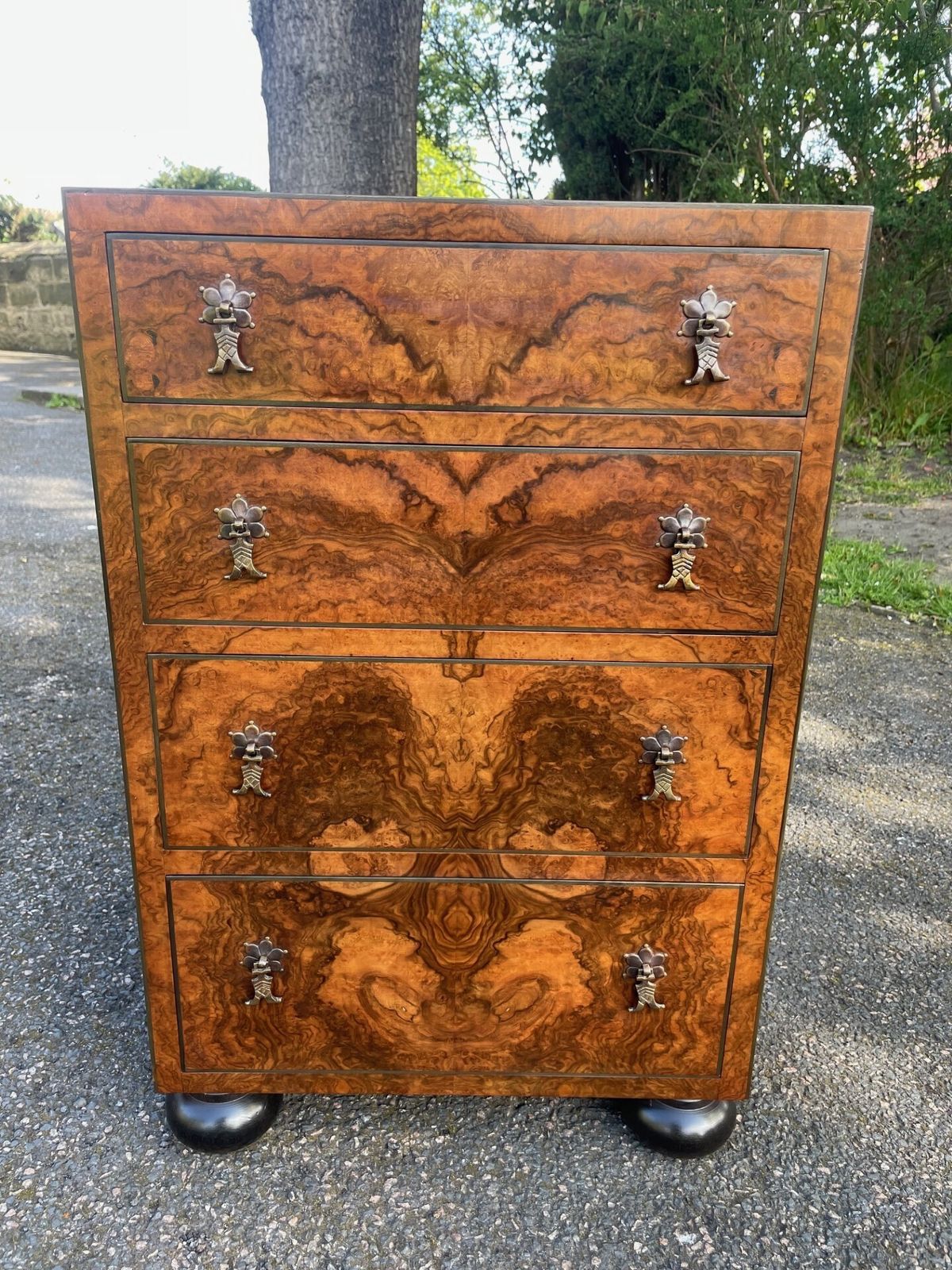 photo for sale Fine Quality Small Burr Walnut Chest Draws
