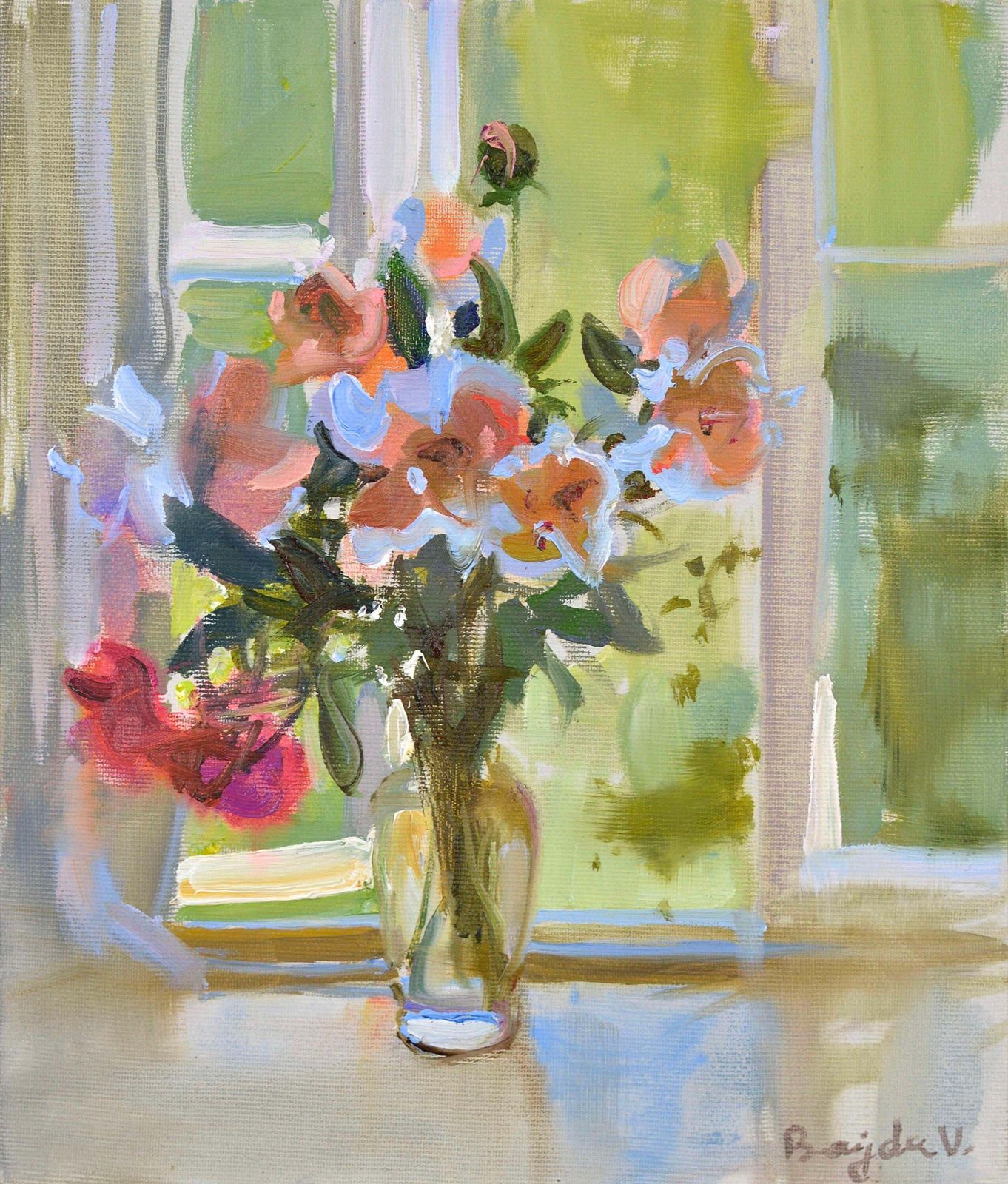 Valery Bayda Morning. Window. Painting By Valery Bayda. Oil On Canvas. 65x81 Cm. Signed 2012