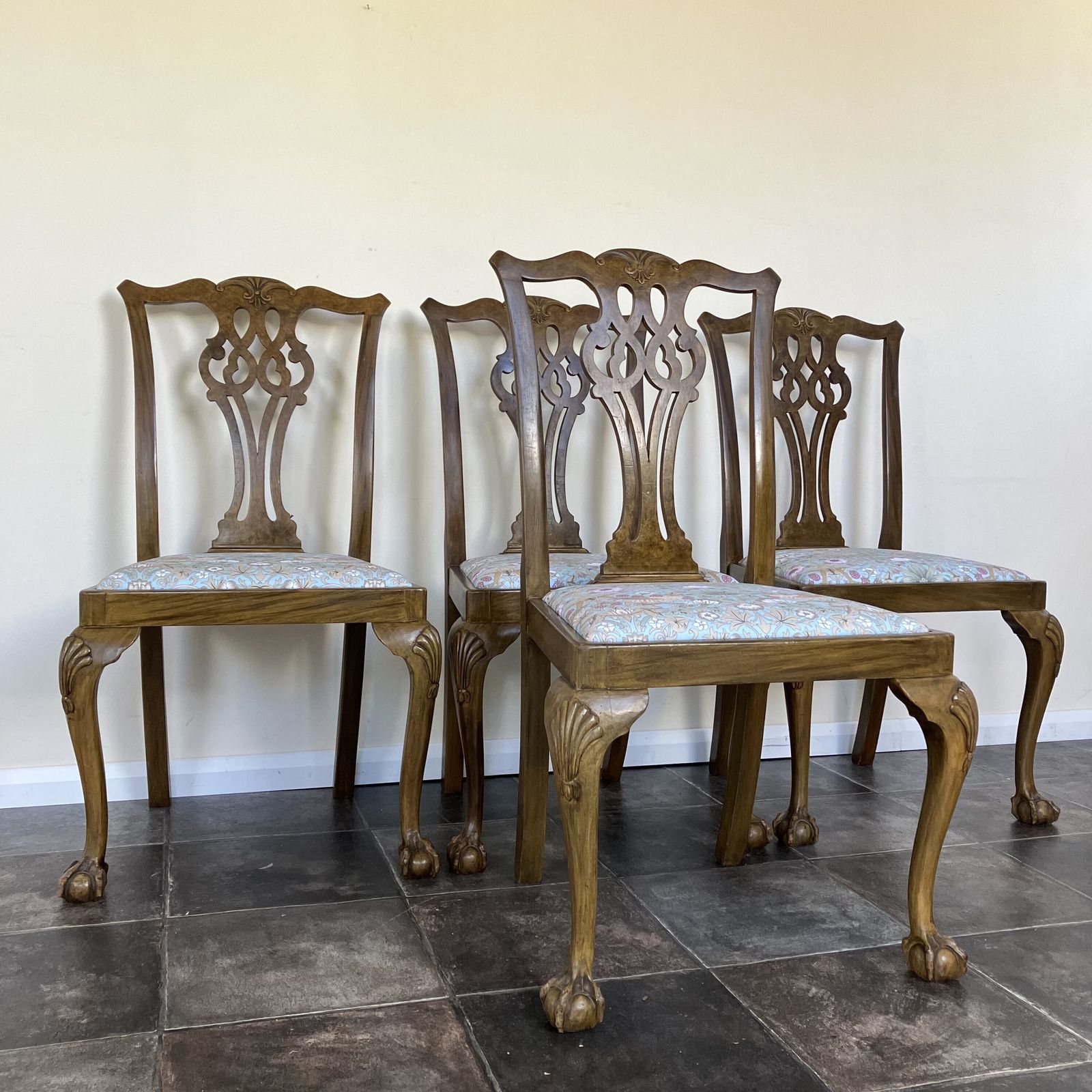 Superbly Restored Georgian Burr Walnut Wind Out Extending Dining Table And Chair Set By James Phillips & Sons Bristol; Queen Anne Legs photo furniture