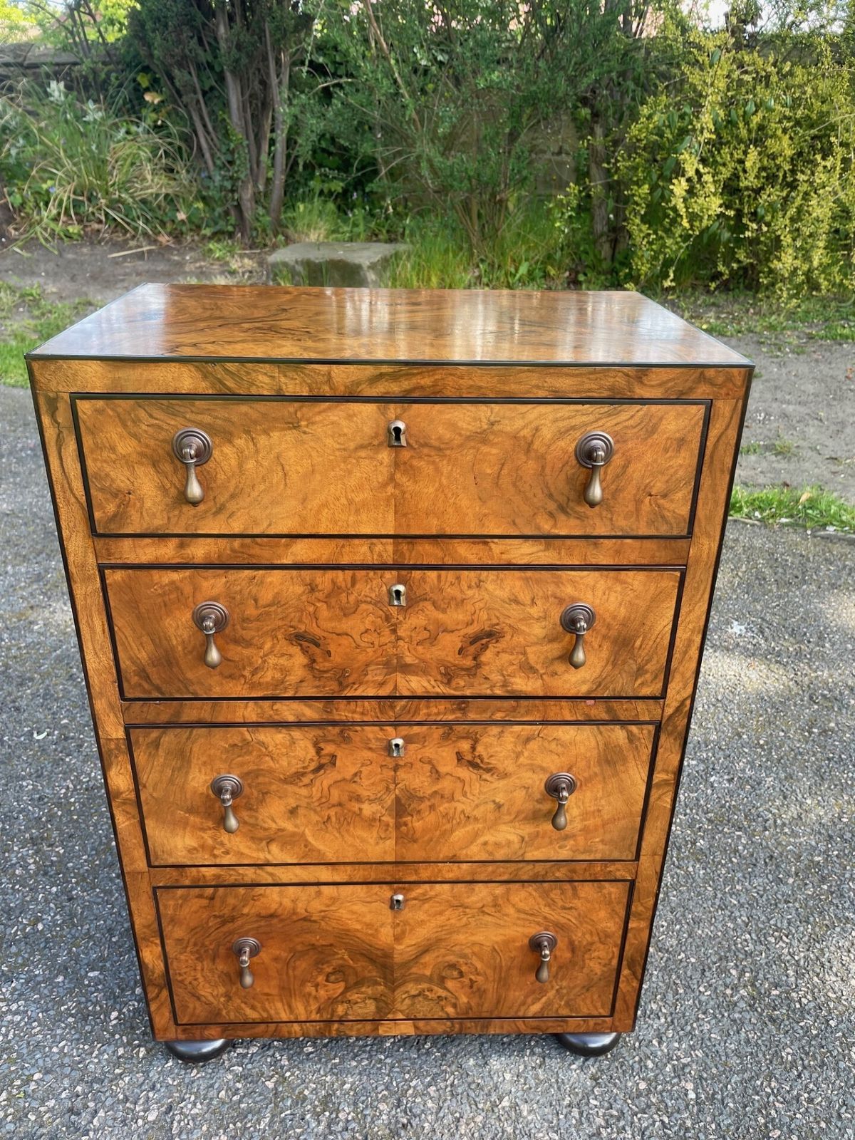 Fine Quality Small Burr Walnut Chest Draws photo furniture