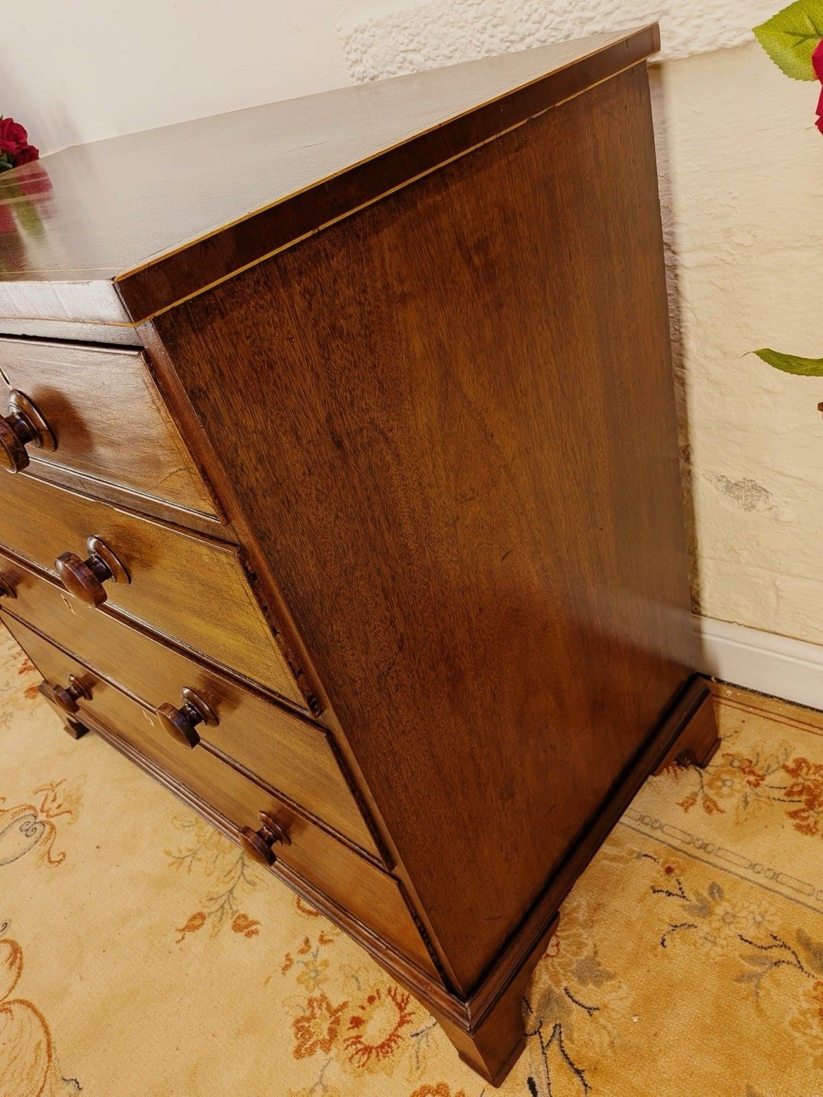 Georgian Inlaid Mahogany 2 Over 3 Chest Of Drawers photo buy