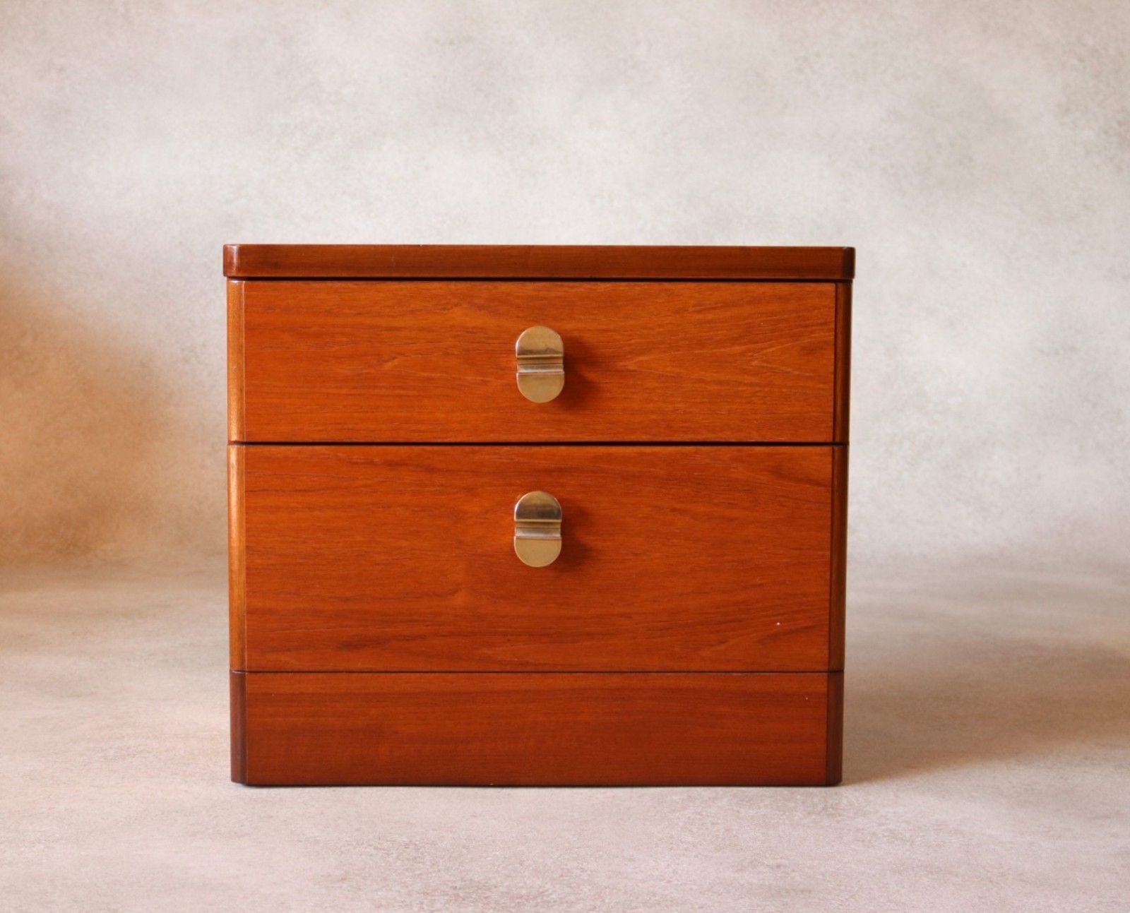 Mid Century Teak Stag Cantata Bedside Cabinet 2 Drawer Chest photo 95.0