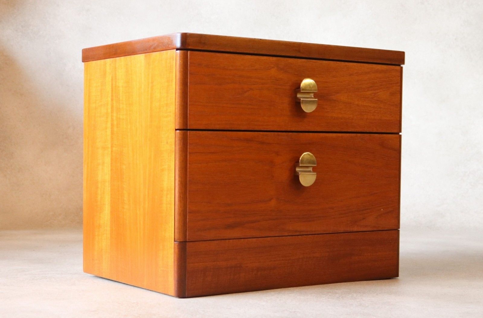 95.0 Mid Century Teak Stag Cantata Bedside Cabinet 2 Drawer Chest photo
