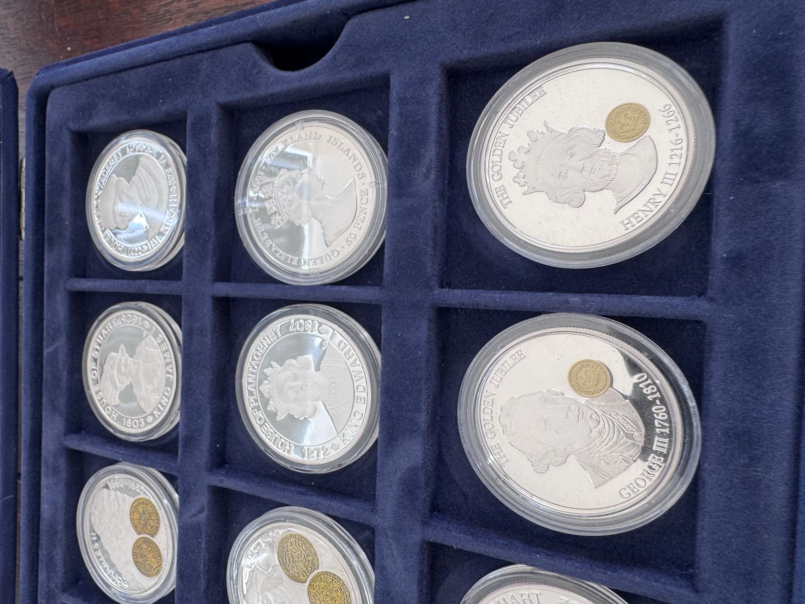 photo for sale Silver Proof Coin Collection, "Kings And Queens Of Great Britain", Westminster Mint, 12 Coins, Cased With Certificates