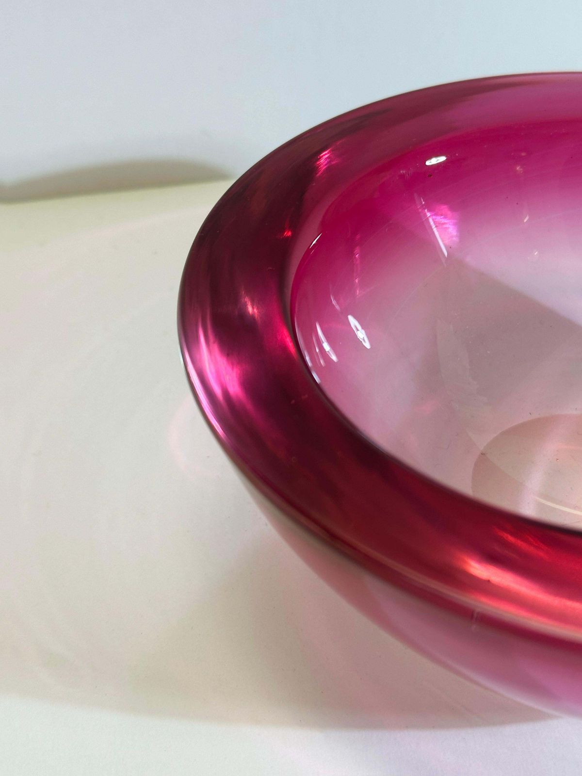 Murano Glass Bowl, Pink Sommerso Geode, Archimede Seguso, Italy 1960s photo 310.0