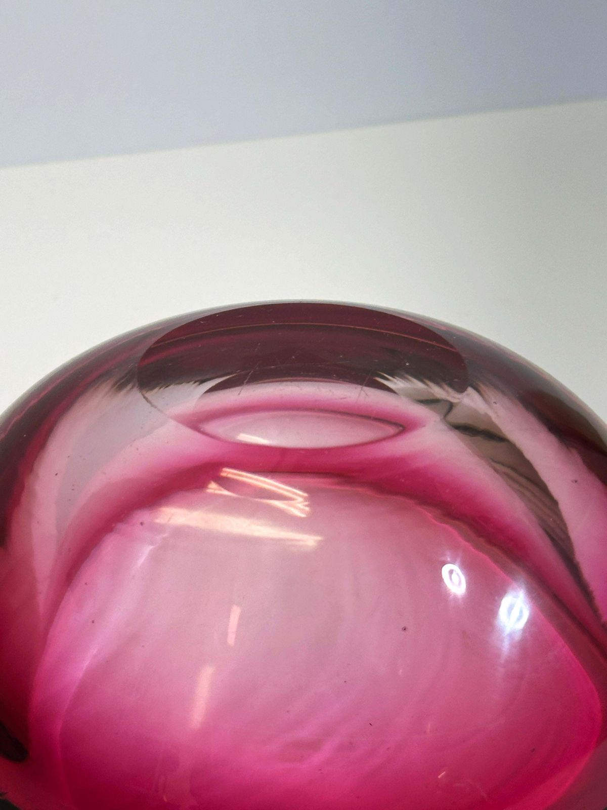 photo furniture Murano Glass Bowl, Pink Sommerso Geode, Archimede Seguso, Italy 1960s
