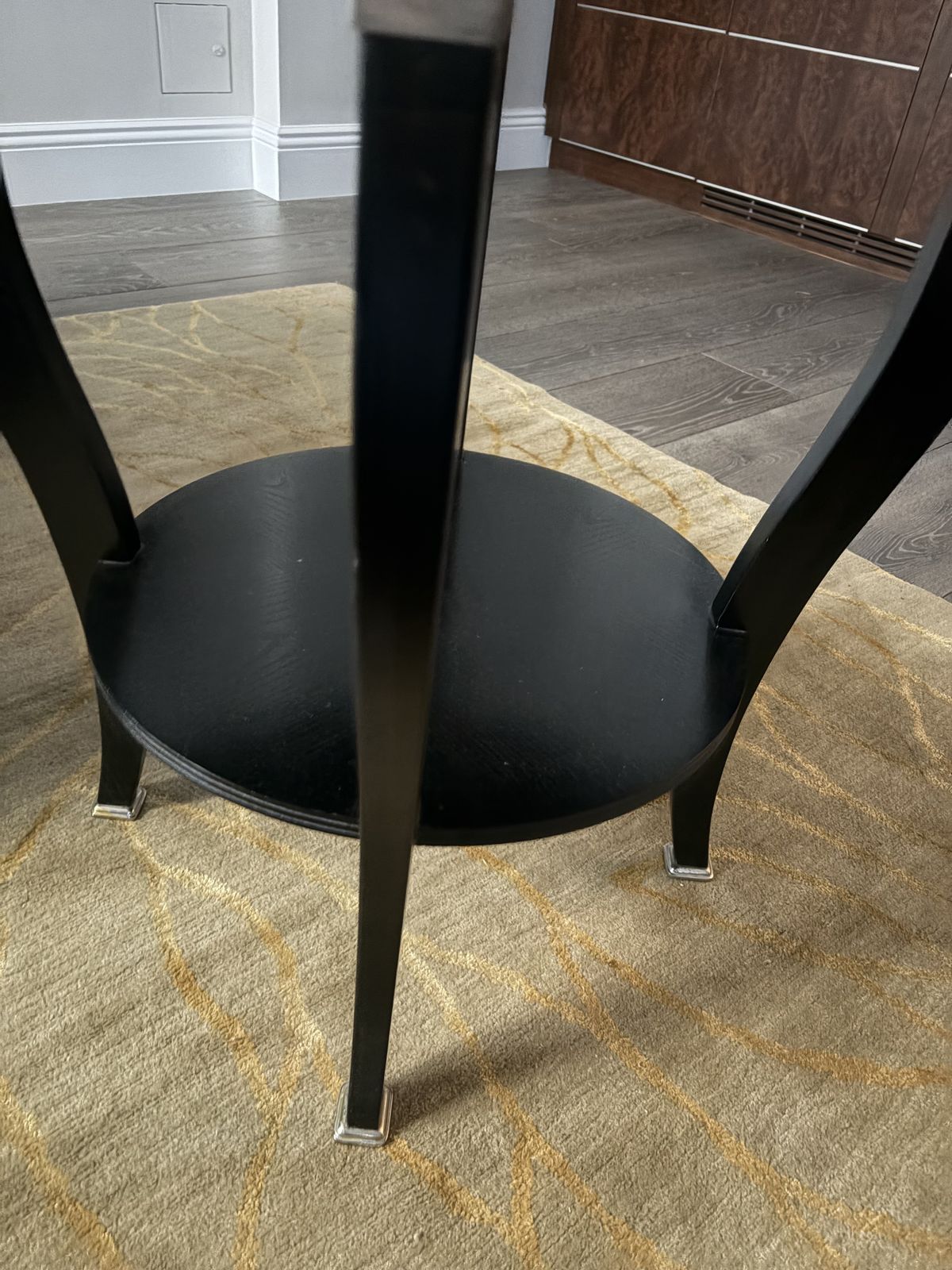 Nina Campbell Massanet Centre Table – Ebonised Oak & Nickel photo vintage
