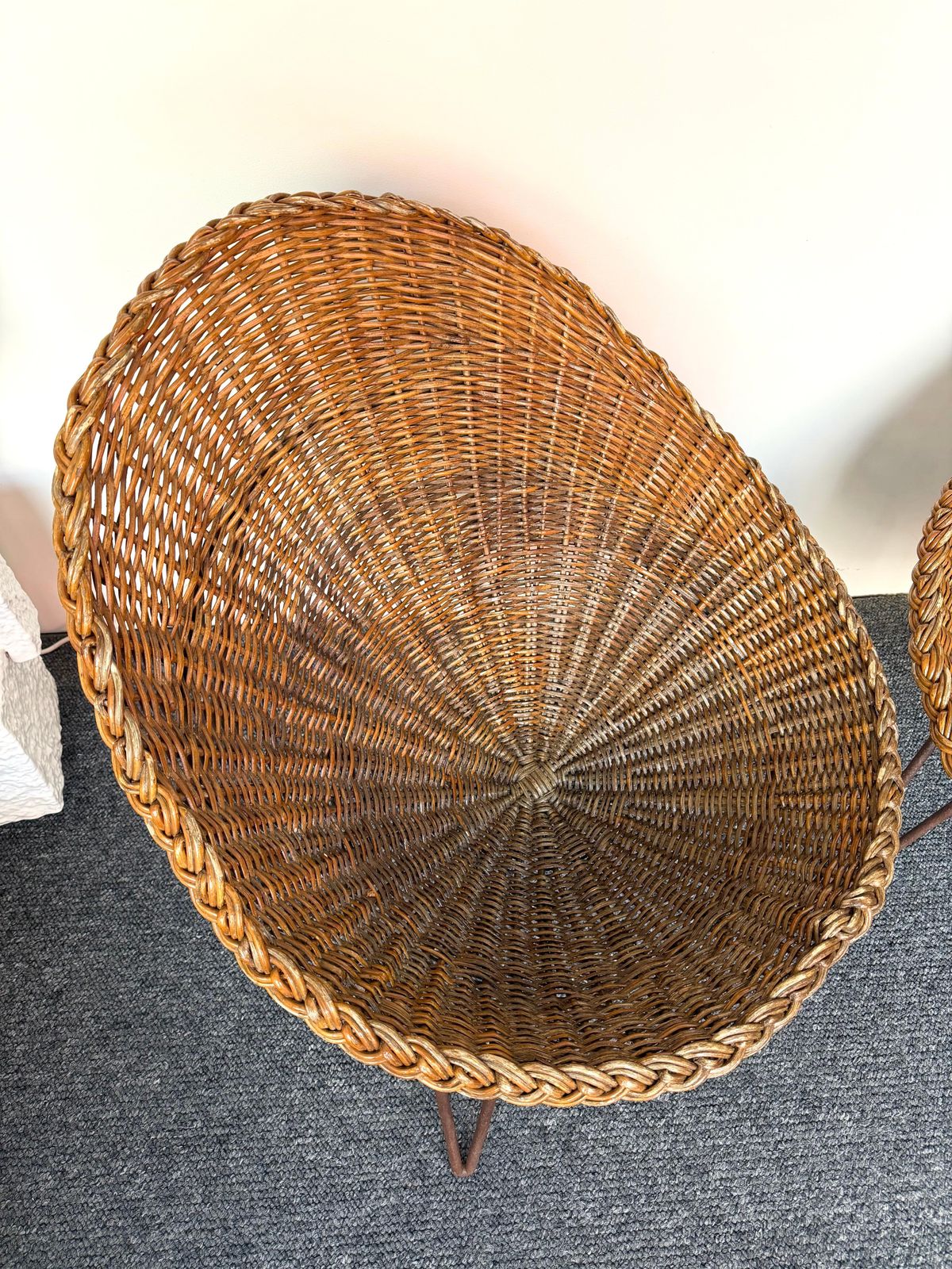 Mid Century Modern Pair Of Rattan Armchairs. France, 1950s photo Furniture