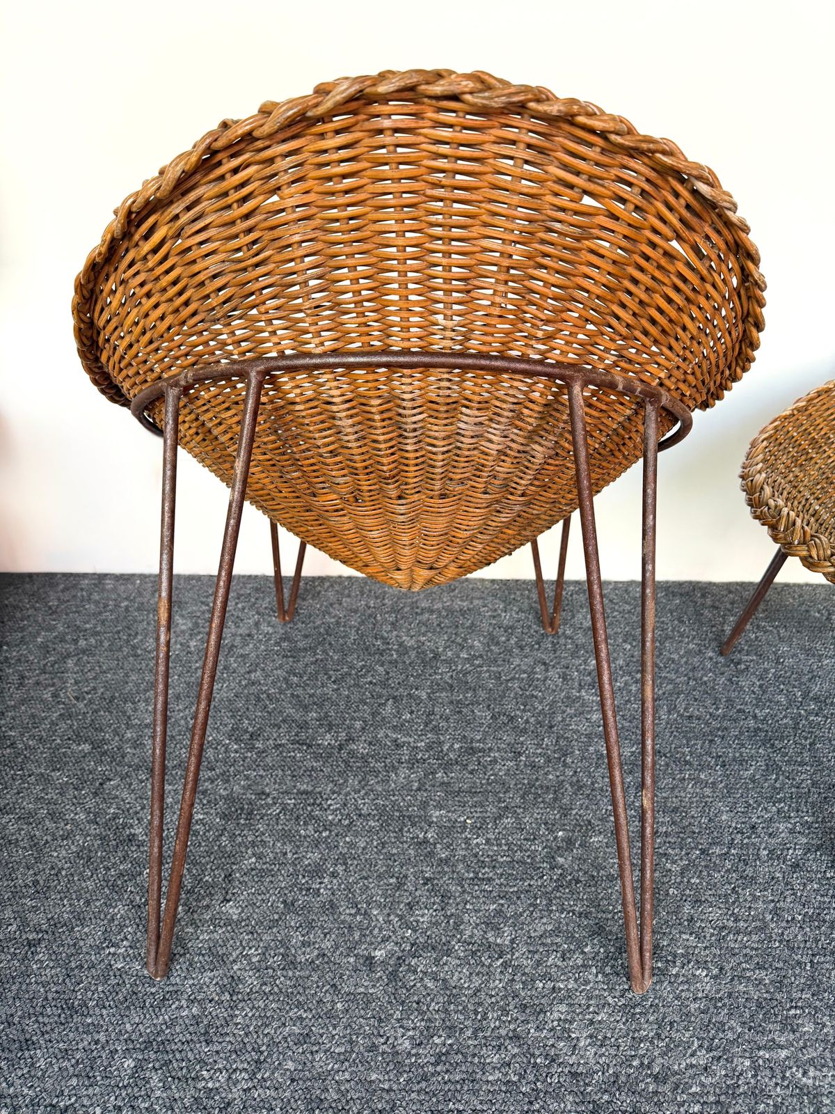 4432.0 Mid Century Modern Pair Of Rattan Armchairs. France, 1950s photo