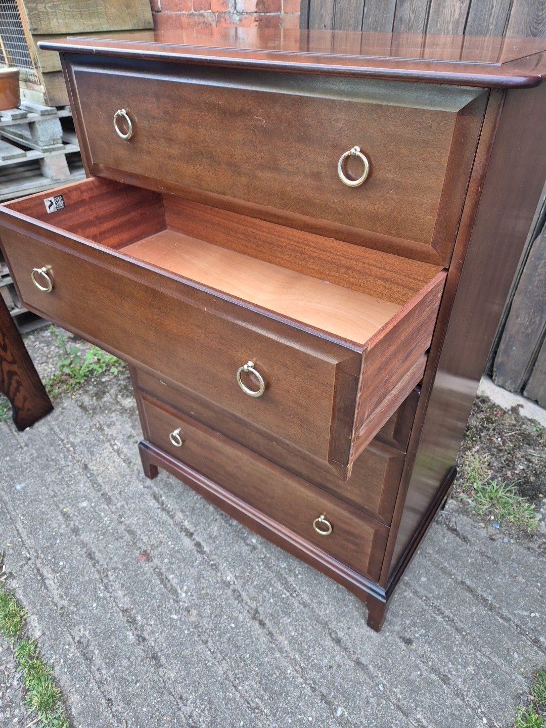 photo furniture Vintage Stag Minstrel Tallboy Chest Of 7 Drawers