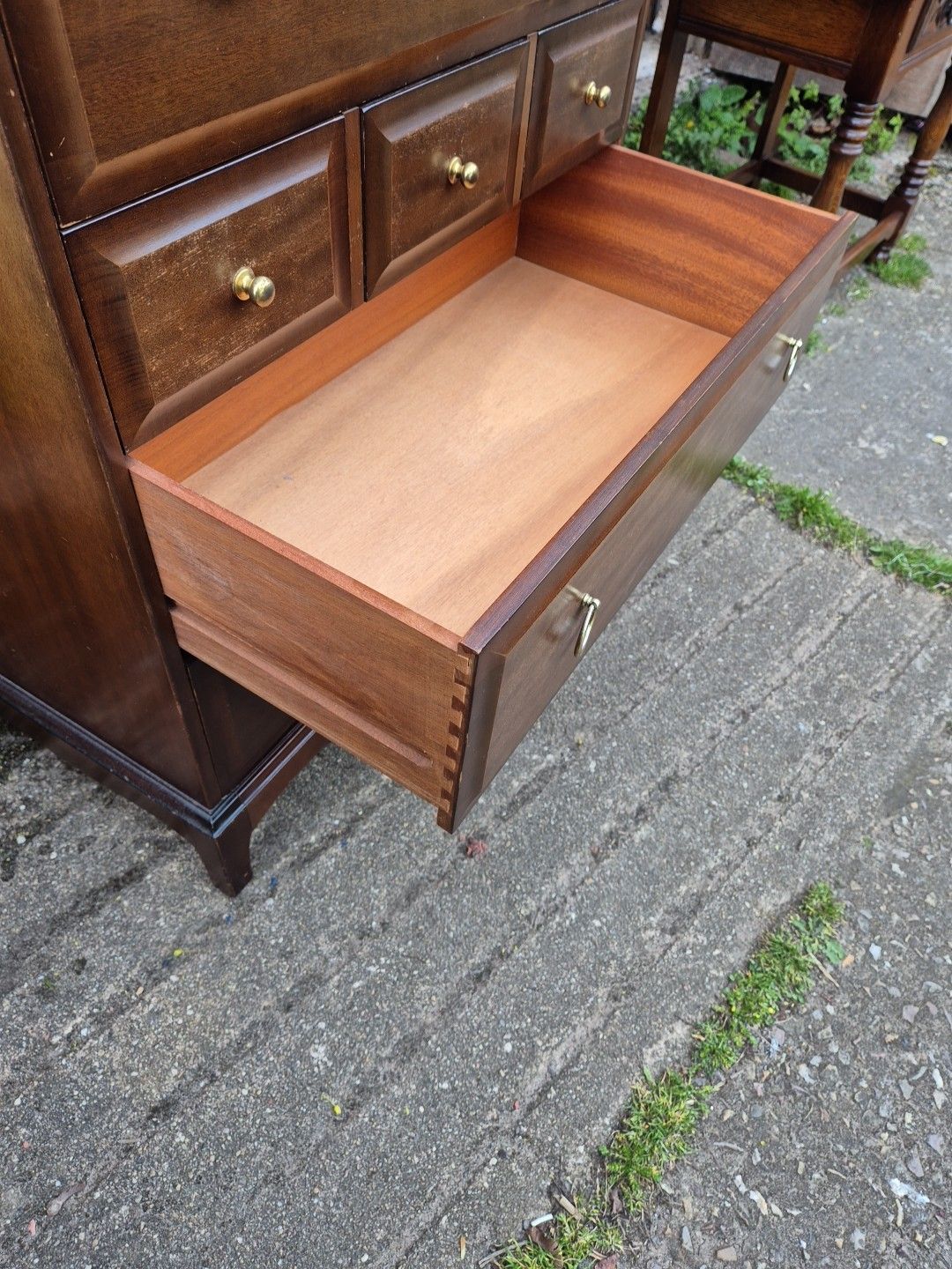 Furniture Vintage Stag Minstrel Tallboy Chest Of 7 Drawers photo