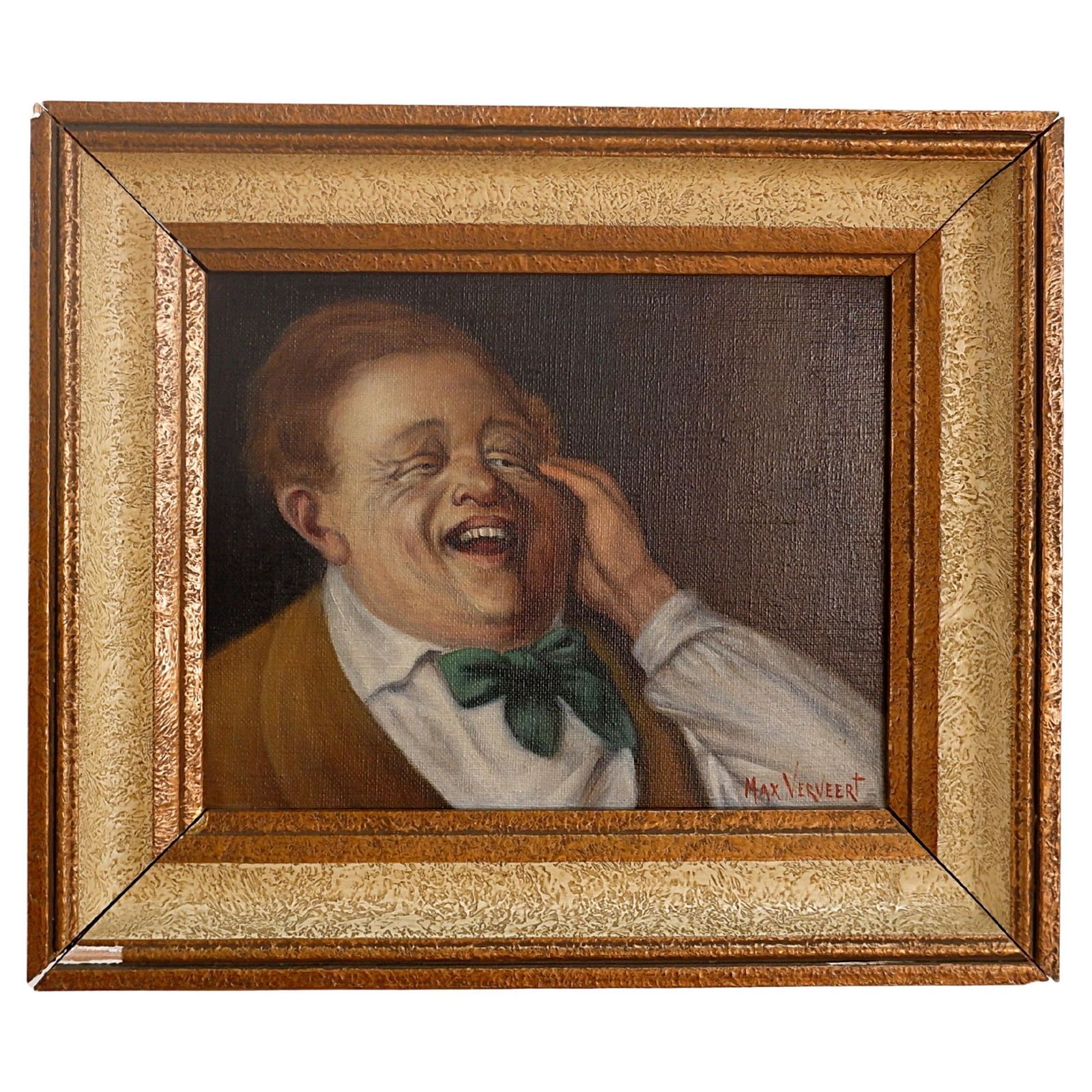 Signed Max Verveert Canvas Painting, Portrait, 21st Century, Framed