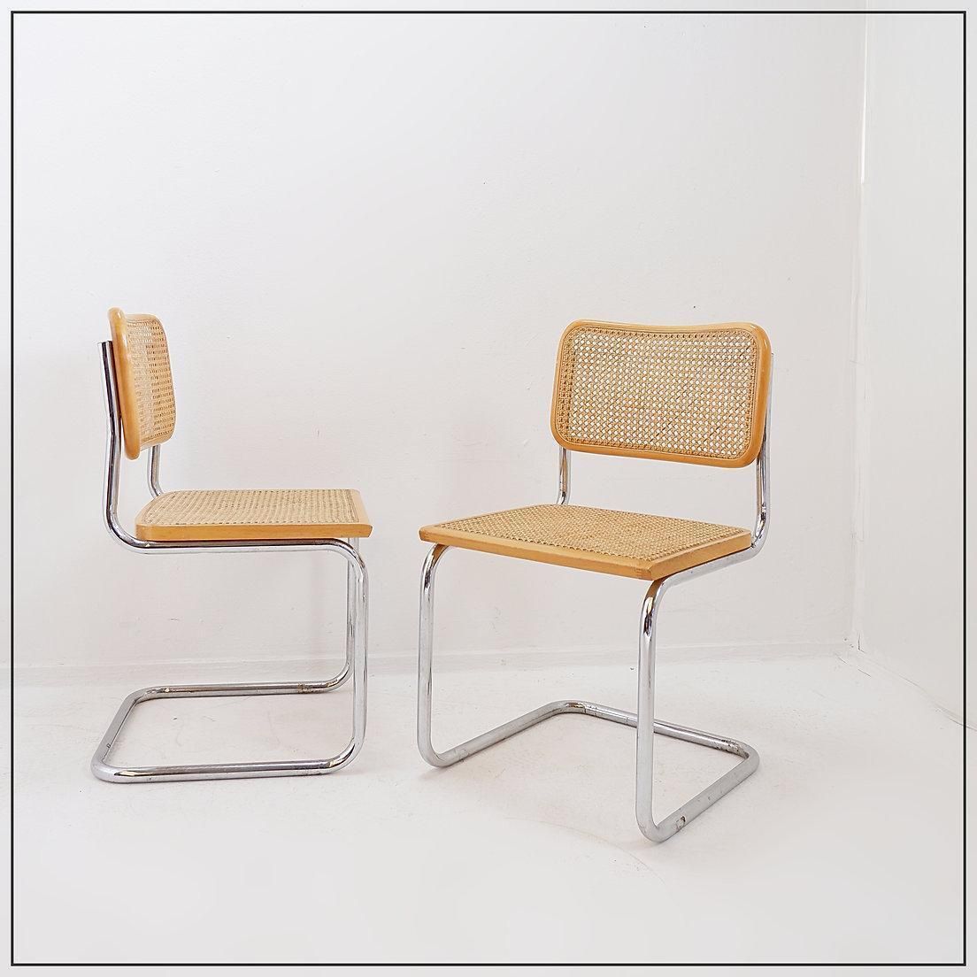 Pair Of Vintage Cesca Chairs In Light Wood   Italy 1990s photo buy