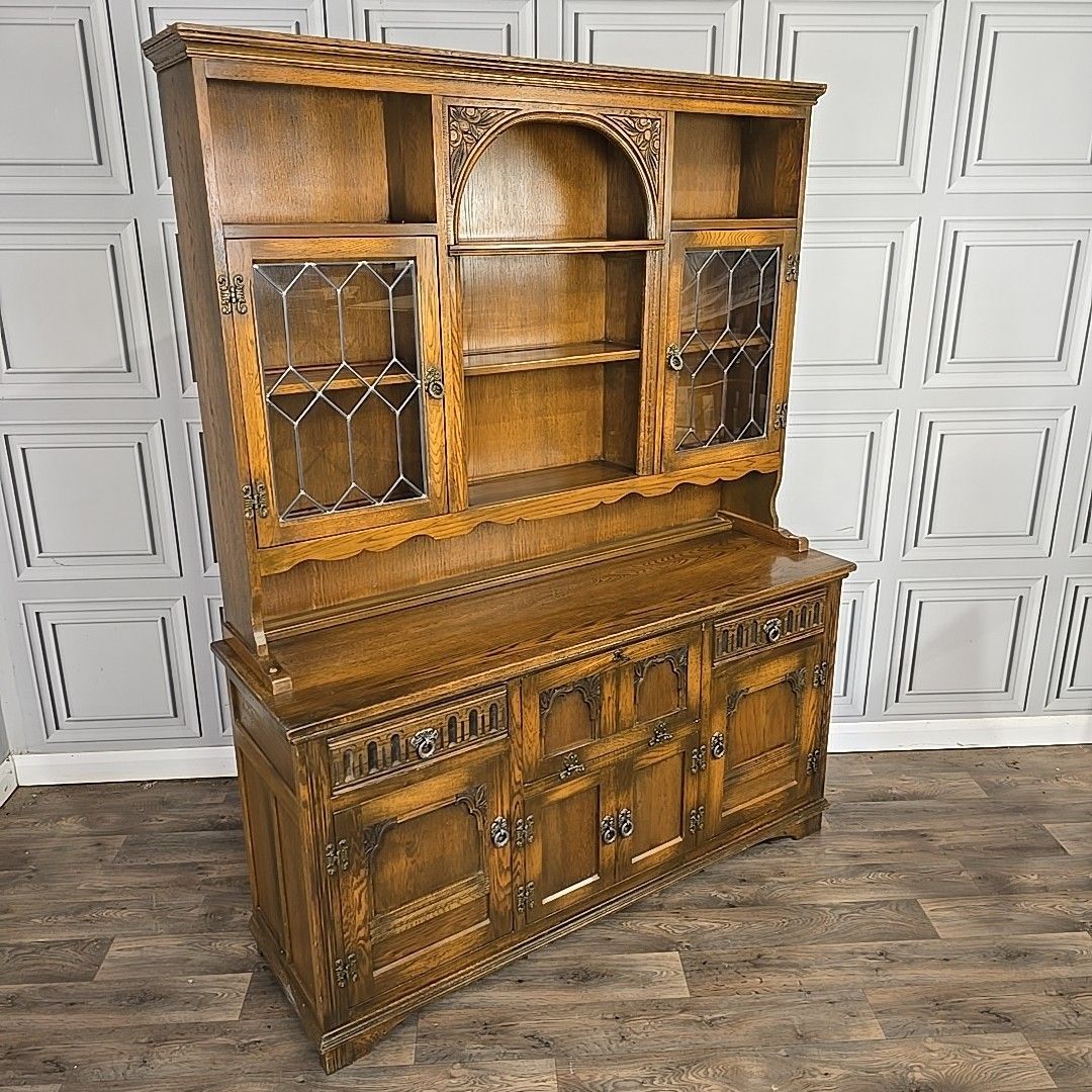 Antique Welsh Dresser Vintage Old Charm Wood Bros Oak Cupboard Drinks Cabinet photo furniture