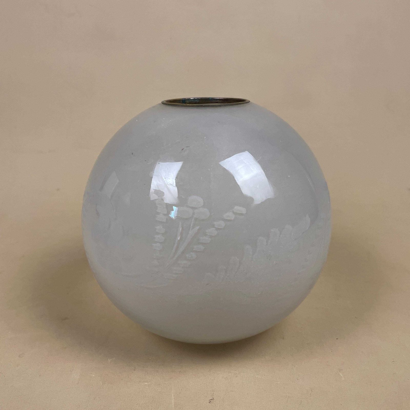 Vintage Glass Lamp Shade Opaque Floral Globe Light Shade With Metal Fitter White Oil Lamp photo furniture