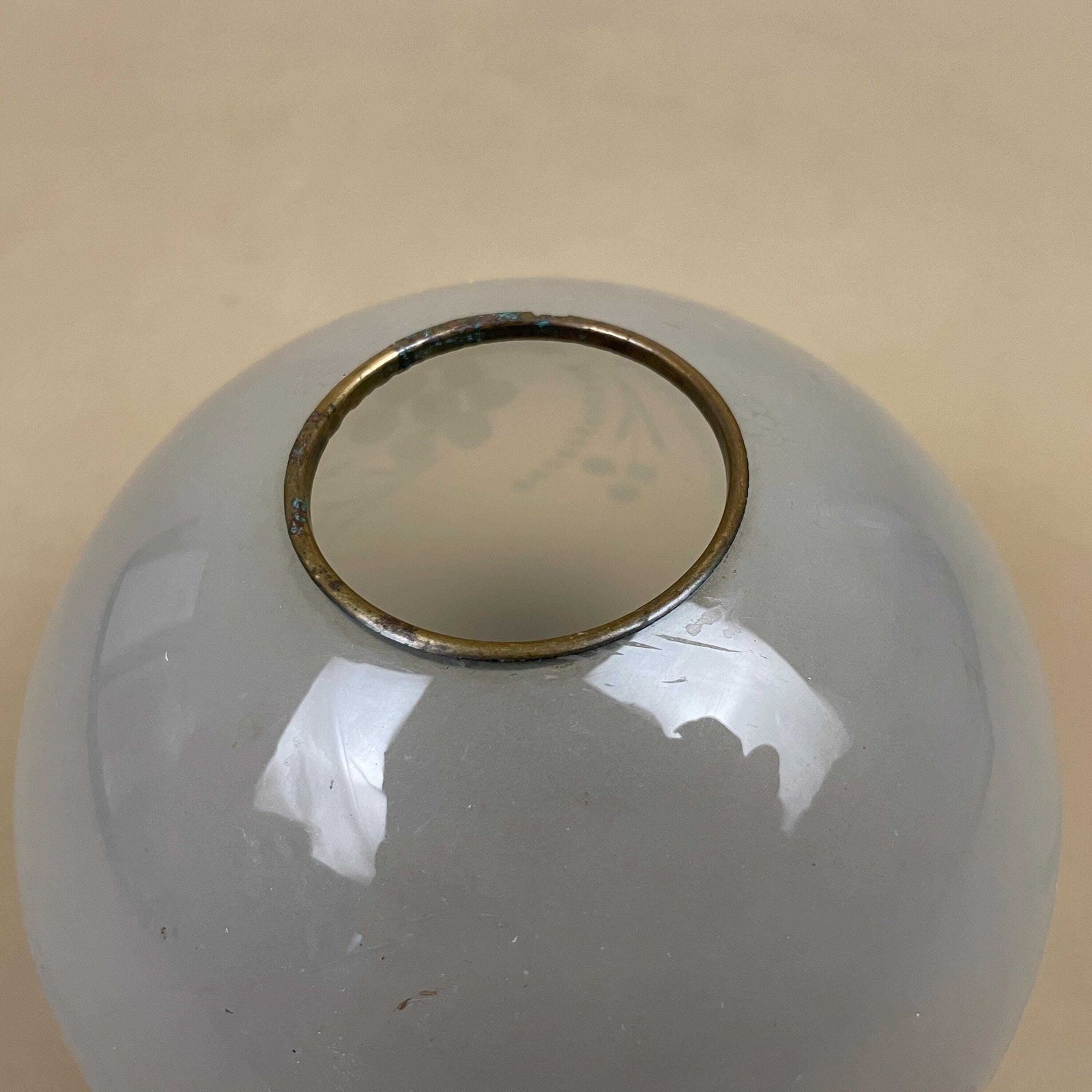 Vintage Glass Lamp Shade Opaque Floral Globe Light Shade With Metal Fitter White Oil Lamp photo Lighting
