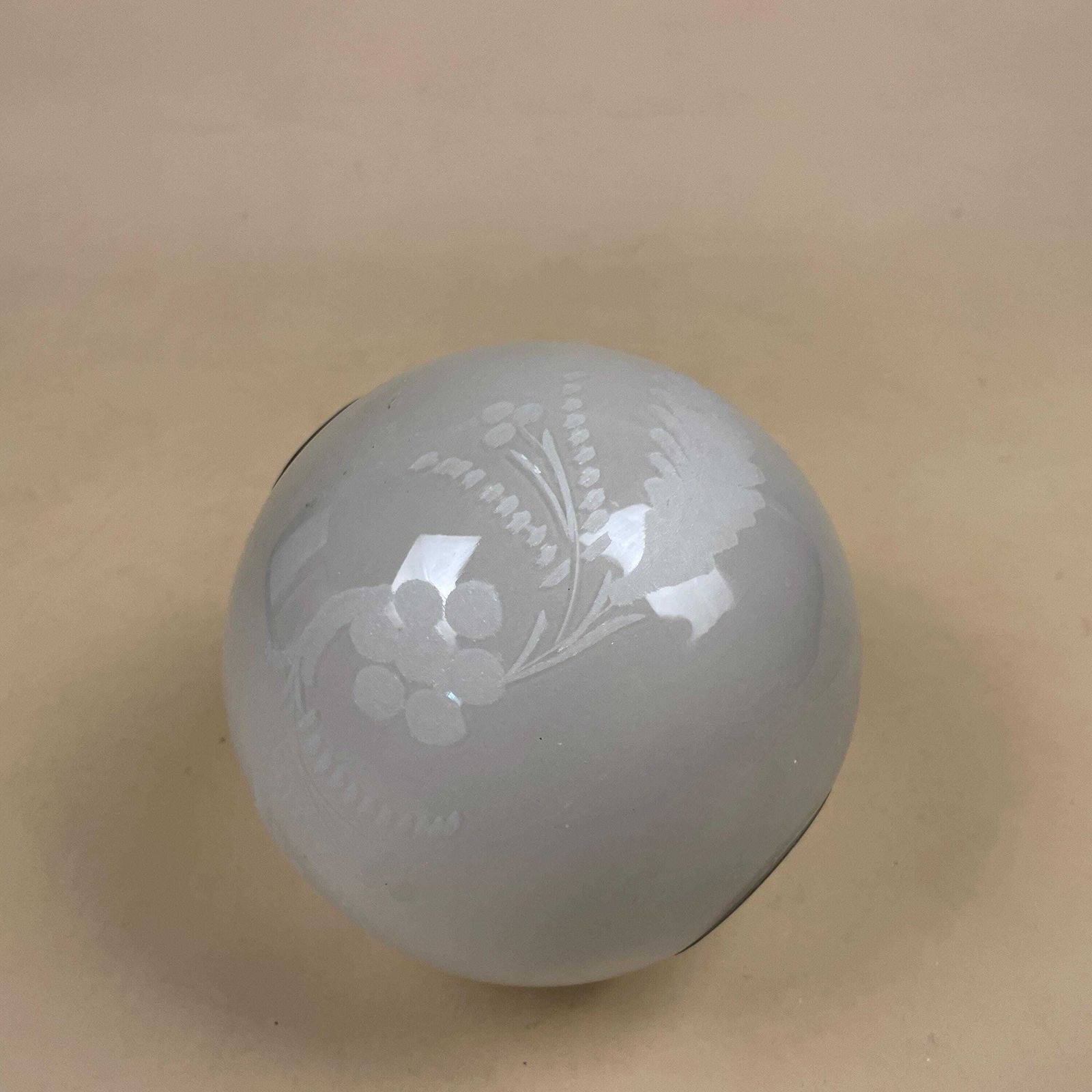 Vintage Glass Lamp Shade Opaque Floral Globe Light Shade With Metal Fitter White Oil Lamp photo buy