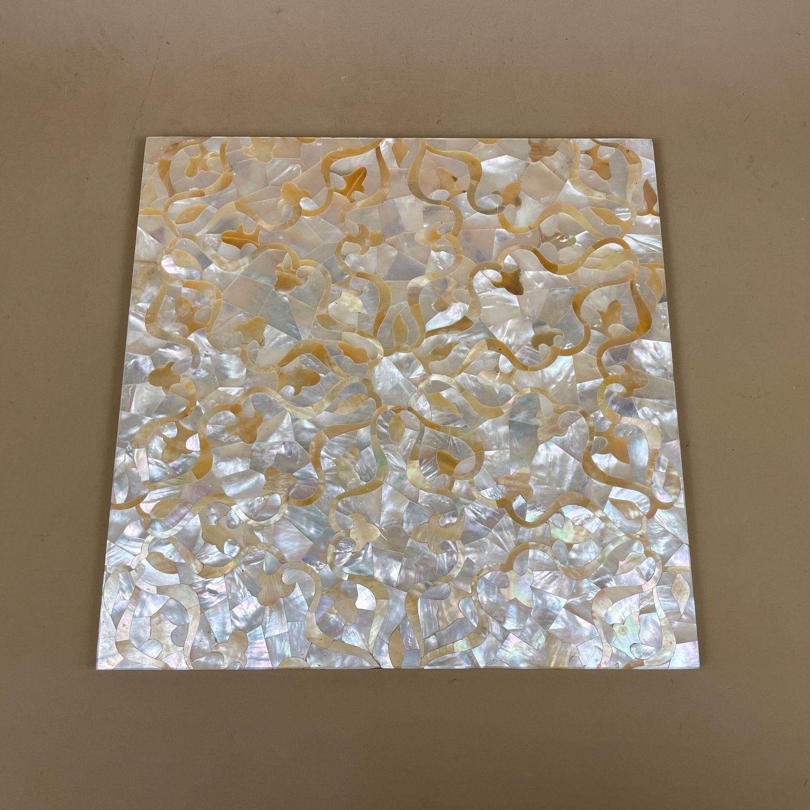 Middle Eastern Decorative Tile Large Mother Of Pearl Look Square Panel Placemat Table Display Mat photo furniture