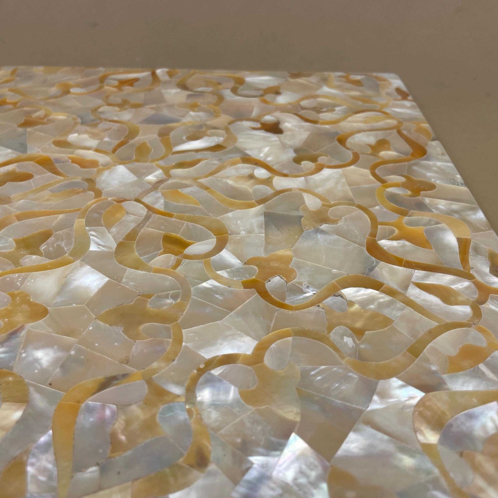 Middle Eastern Decorative Tile Large Mother Of Pearl Look Square Panel Placemat Table Display Mat photo Home Fixtures