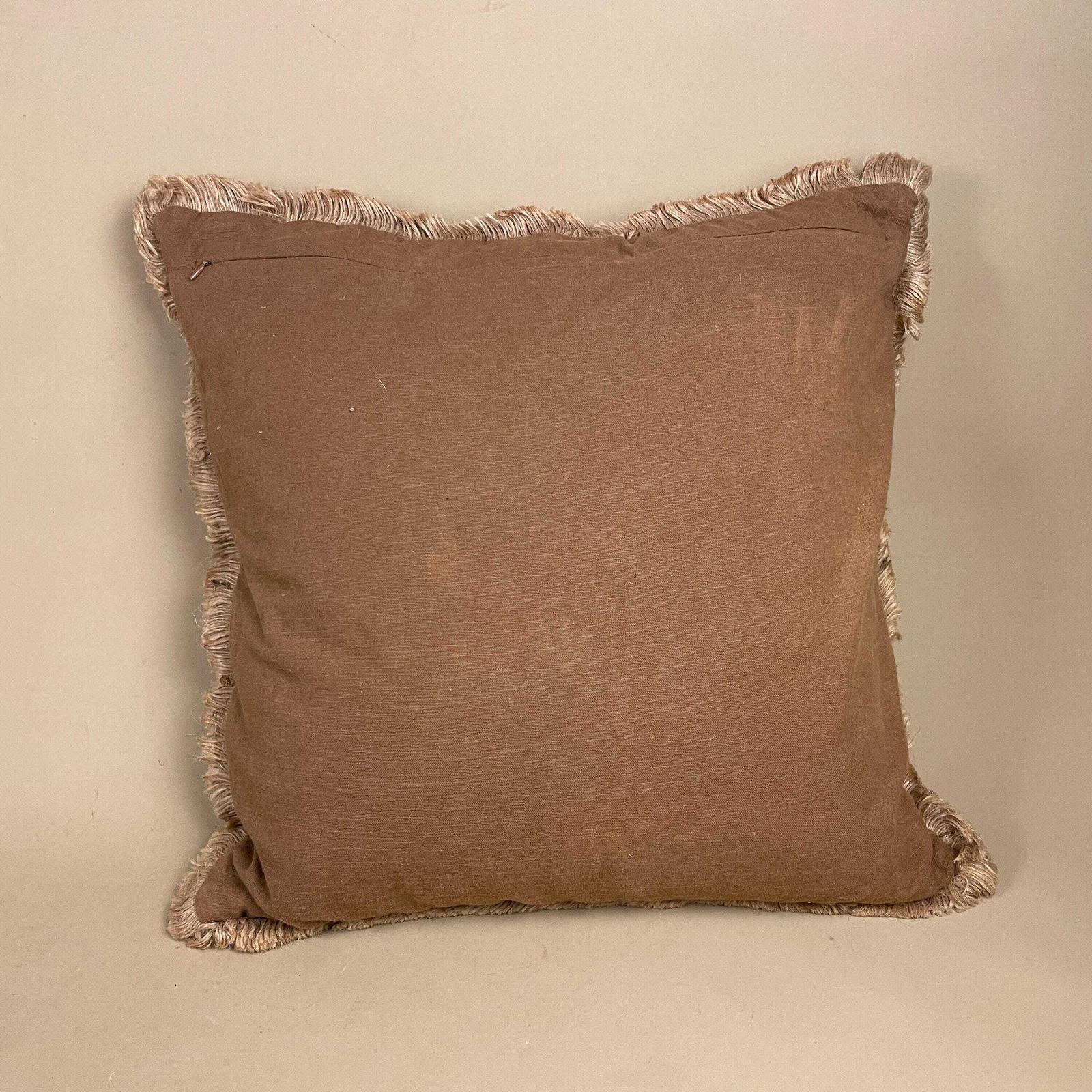 photo for sale Indian Style Jute Cotton Cushion Pair Floral Frill Feather Filled Pillow Scatter Sofa Accent Red Orange