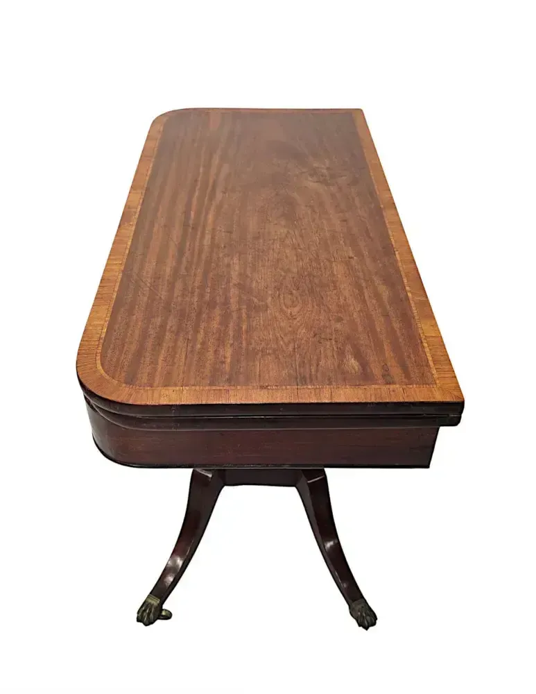 A Stunning Early 19th Century Regency Cross Banded Turn Over Leaf Card Table photo buy