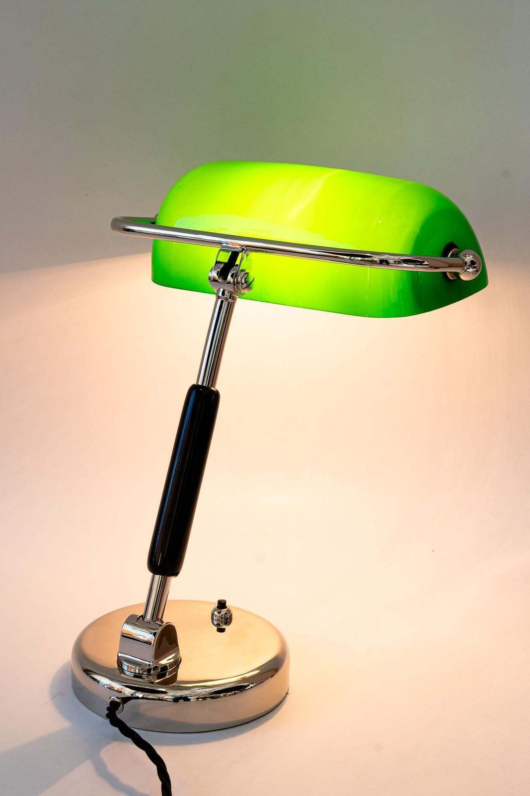 photo furniture Bauhaus Swiveling Nickel   Plated Banker Table Lamp Germany Around 1920s