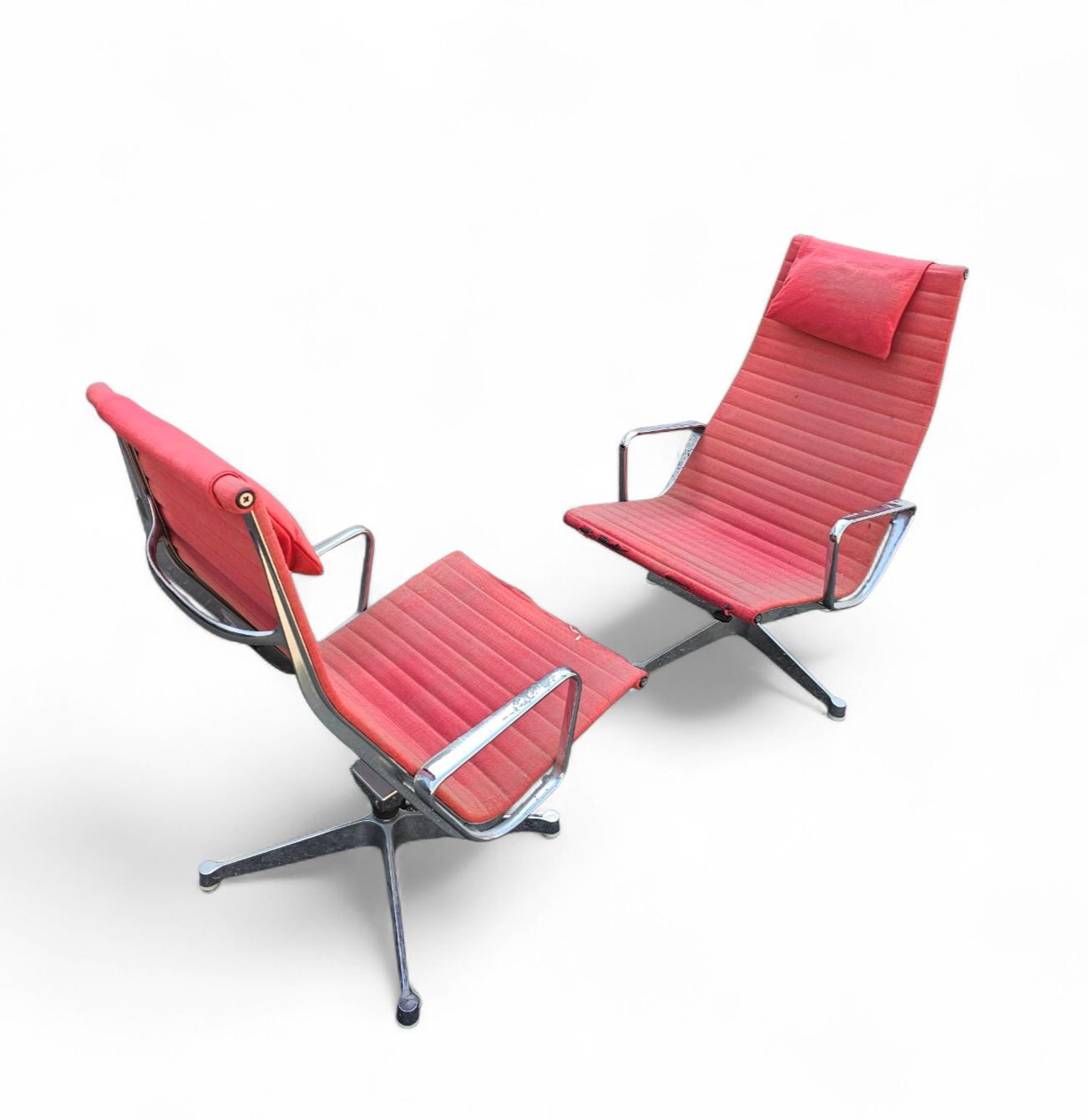 2 X Early Edition Ea 124 Aluminum Swivel Armchair By Charles & Ray Eames Herman Miller / Tilt Mechanism photo 1275.0