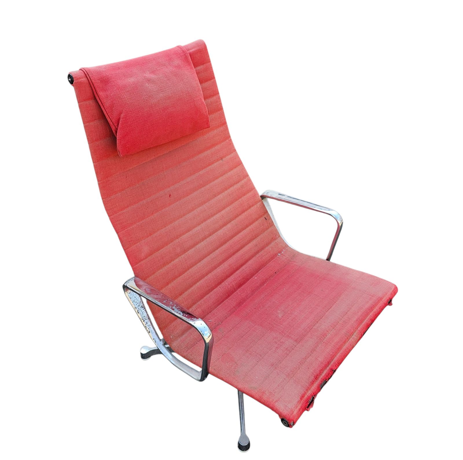 photo vinterior 2 X Early Edition Ea 124 Aluminum Swivel Armchair By Charles & Ray Eames Herman Miller / Tilt Mechanism