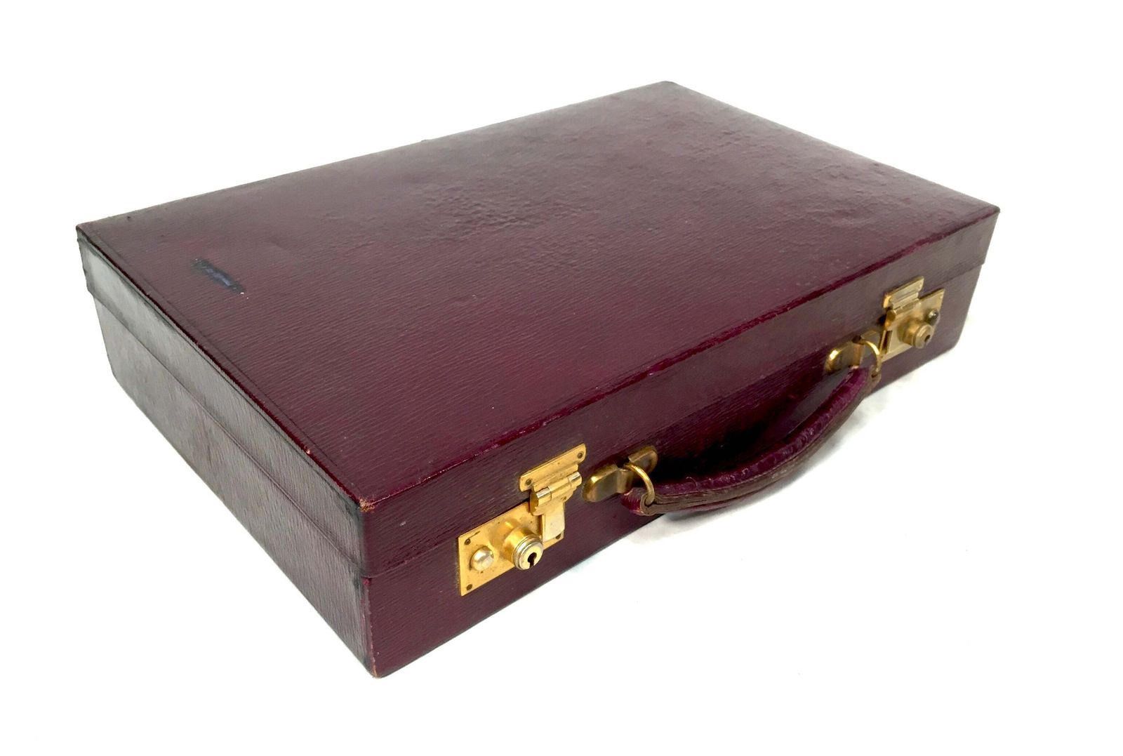 Antique Ladies Leather Travel Writing Box / Briefcase / Bag & Contents C.1930 photo furniture