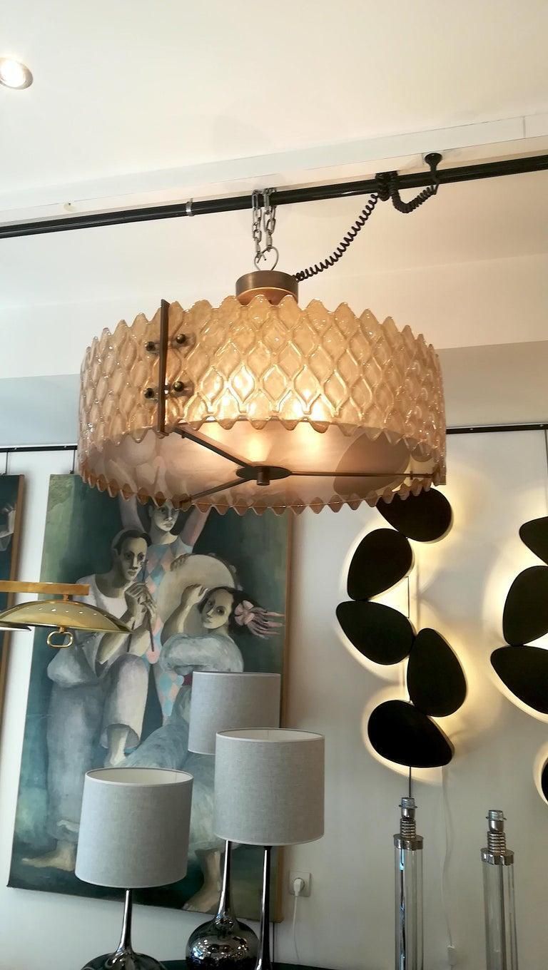 Chandelier With Golden Murano Parts Around photo furniture