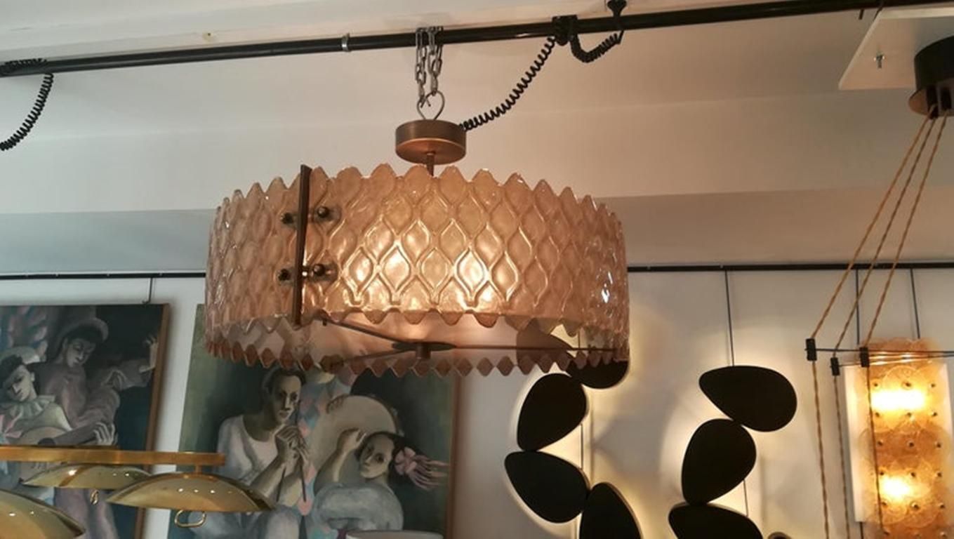 Chandelier With Golden Murano Parts Around photo vinterior
