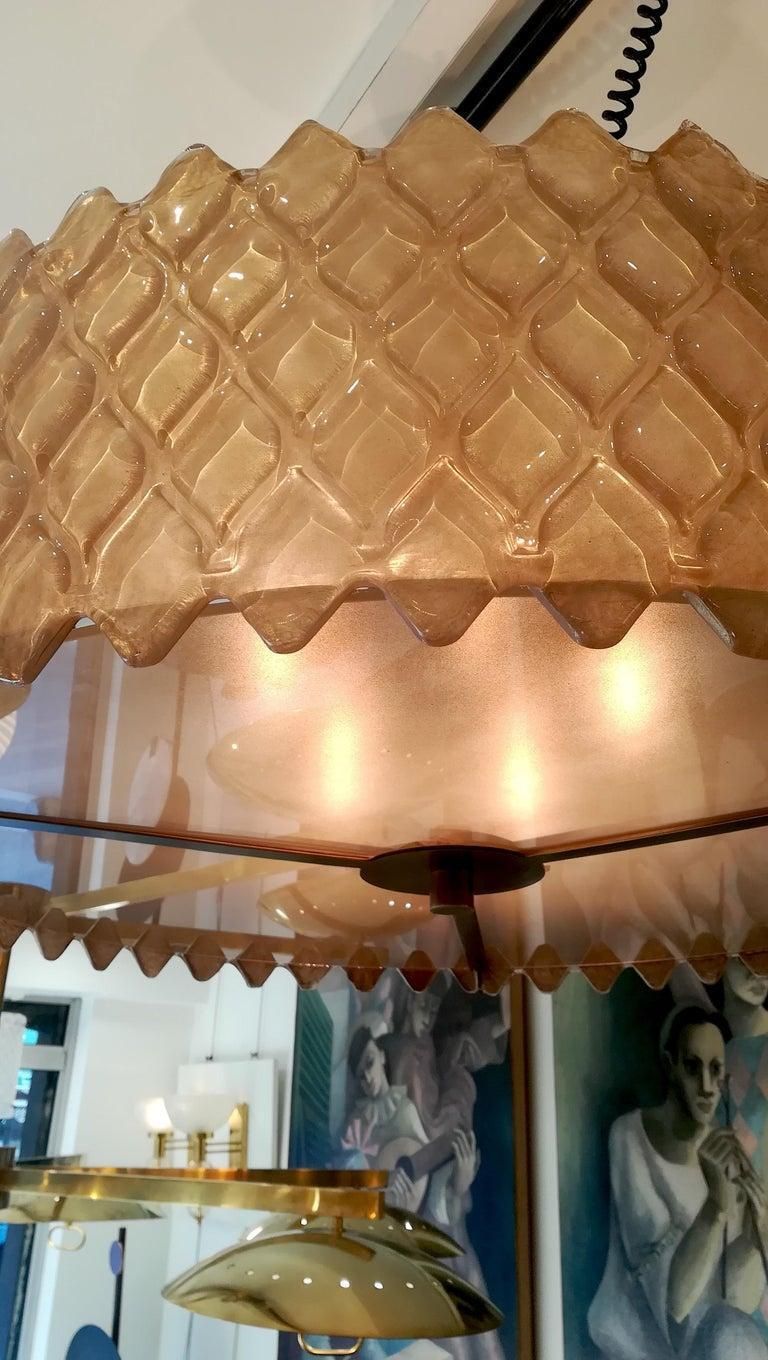 Chandelier With Golden Murano Parts Around photo vintage
