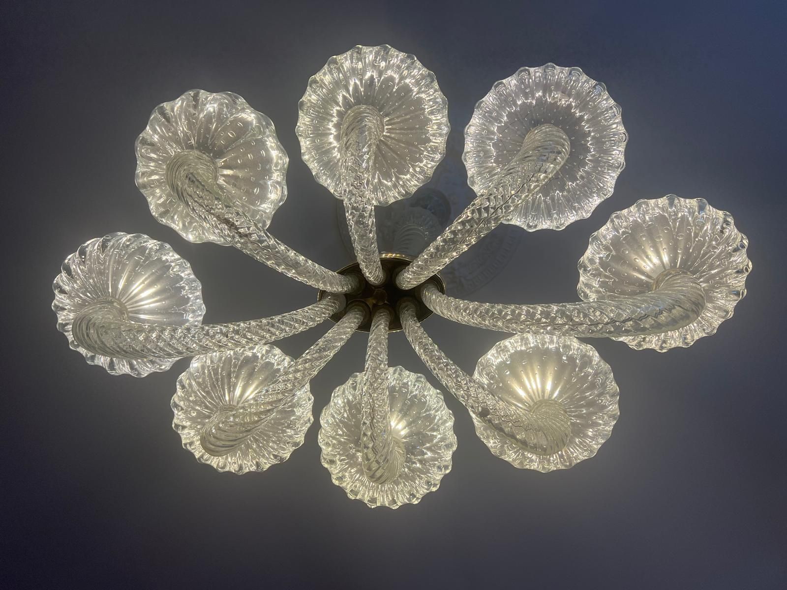 Chandelier By Barovier & Toso, Murano, 1940s photo for sale