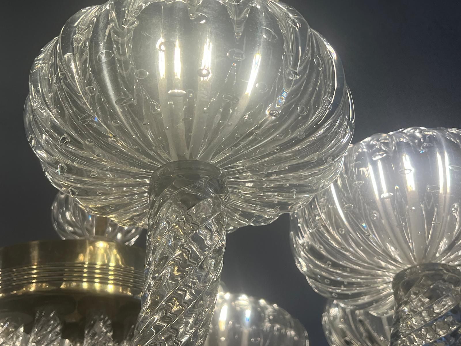 Lighting Chandelier By Barovier & Toso, Murano, 1940s photo