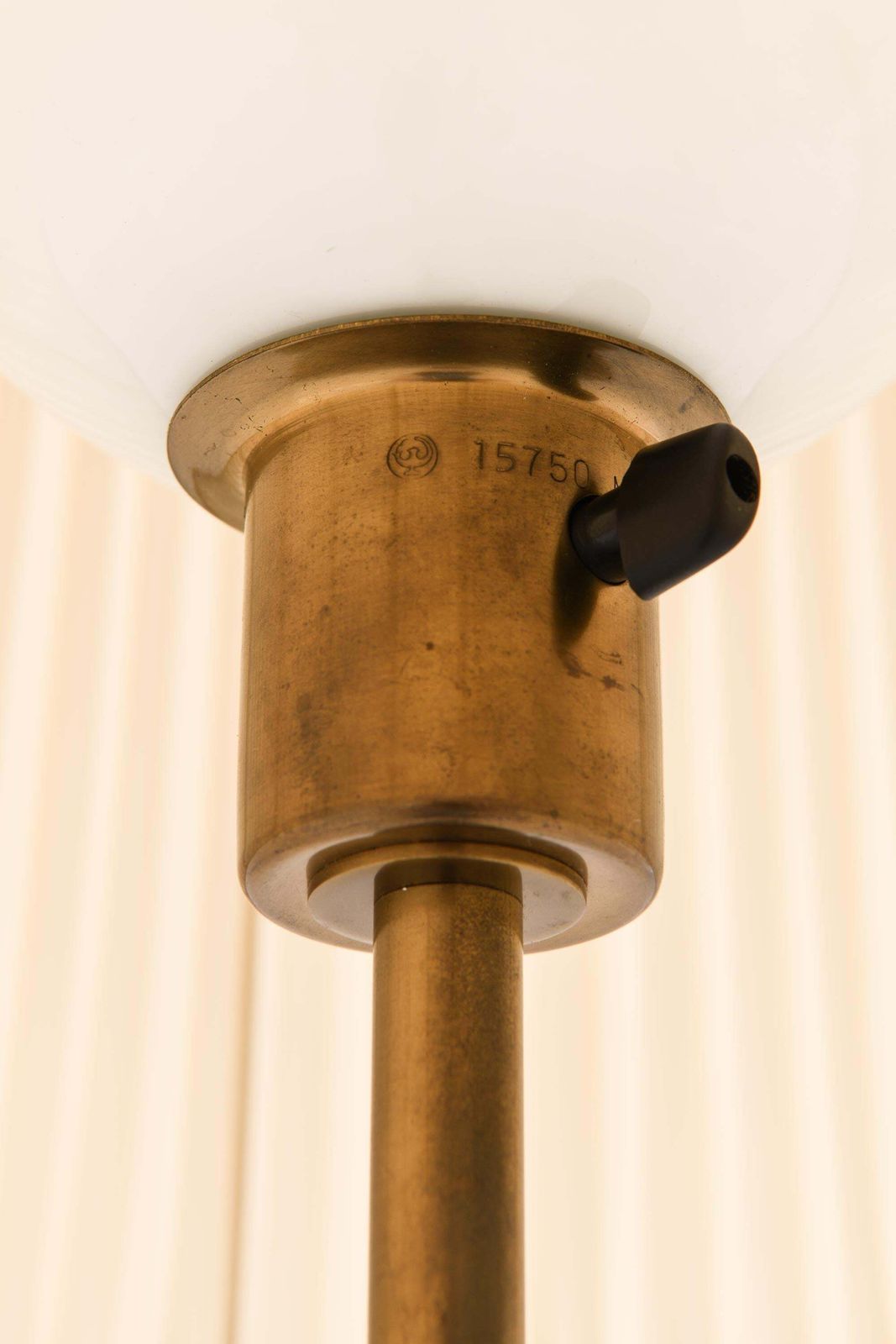 Rare Floor Lamp In Brass And Leather By Harald Notini, 1940s photo 8271.0