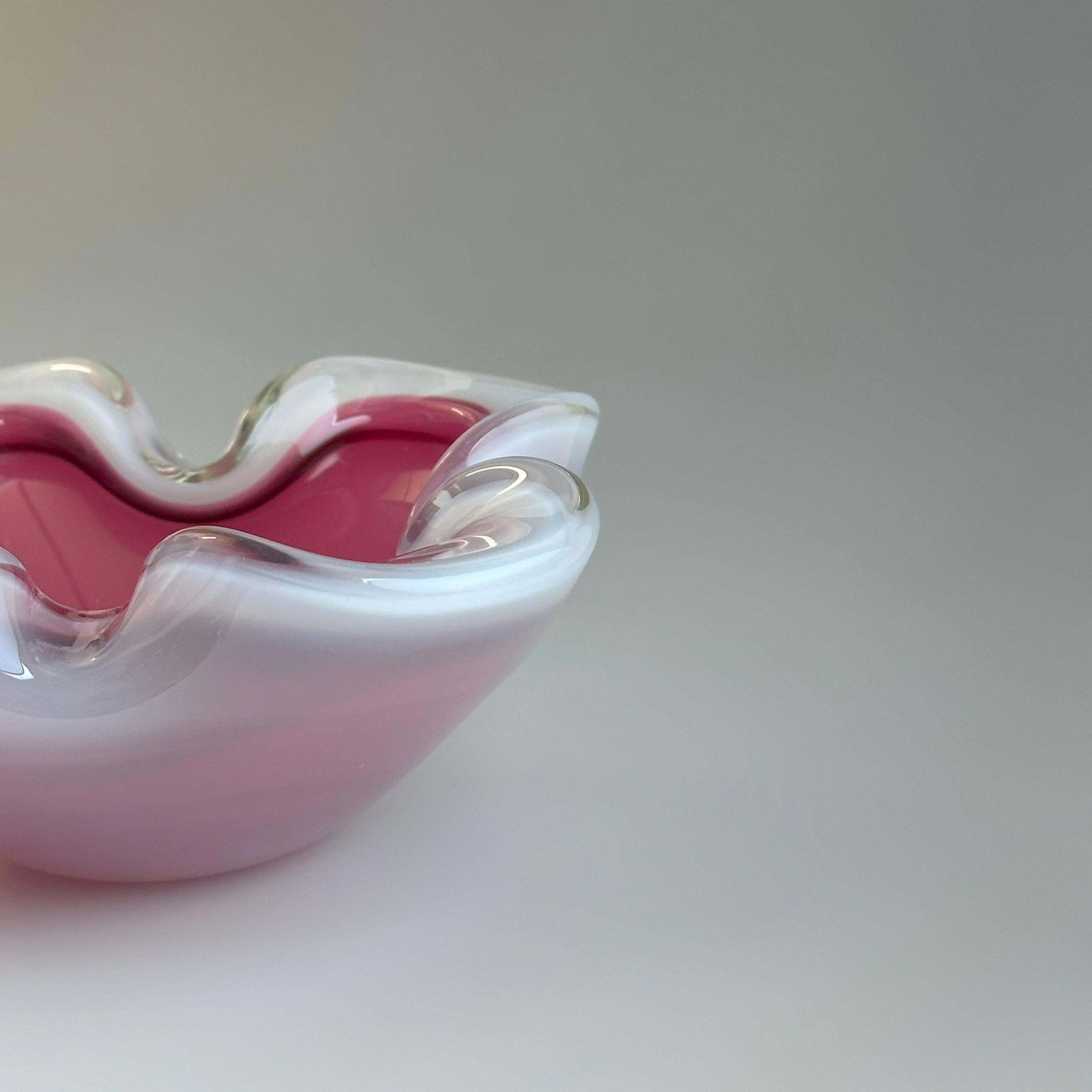 Murano Glass Bowl By Archimede Seguso, Pink Alabastro, Italy, 1960s photo vinterior