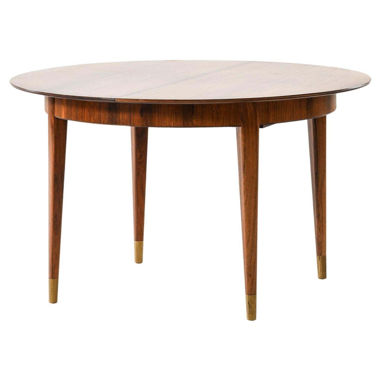 Rare Dining Table In Brass And Rosewood By Ernst Kühn, 1950s