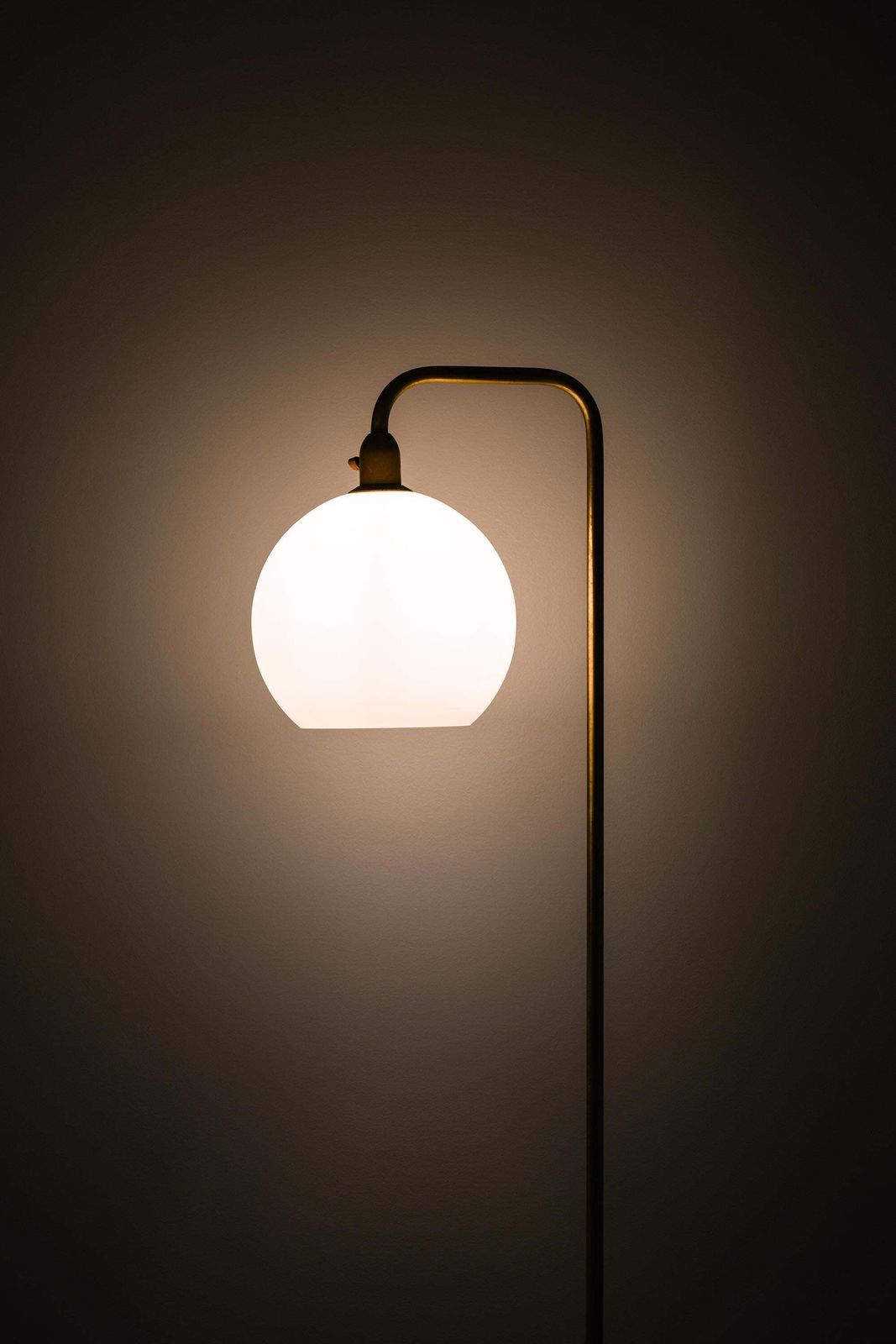 Rare Floor Lamps In Brass And Opaline Glass, 1950s photo Lighting