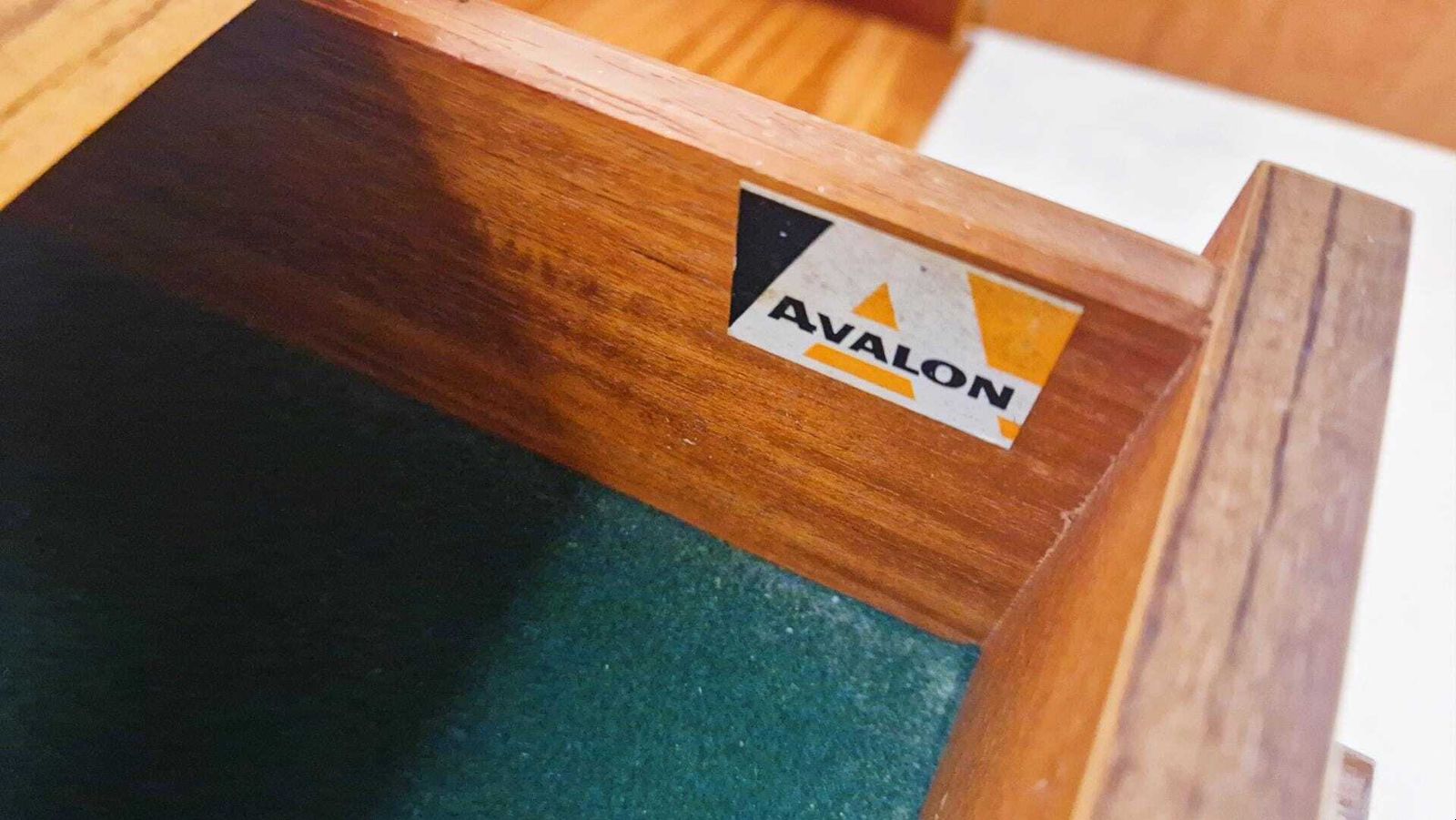 photo buy Avalon Vintage 1960s Danish Medium Teak Design Long John Sideboard Buffet Credenza