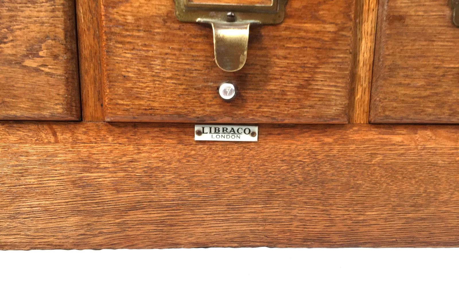 Antique Wooden Libraco Desktop Oak Stationery Index Filing Card Drawers Cabinet photo vintage