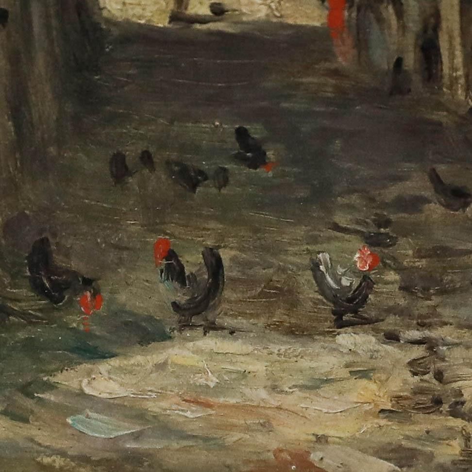 Miniature Early 20th Century Oil A Quiet Day photo Art