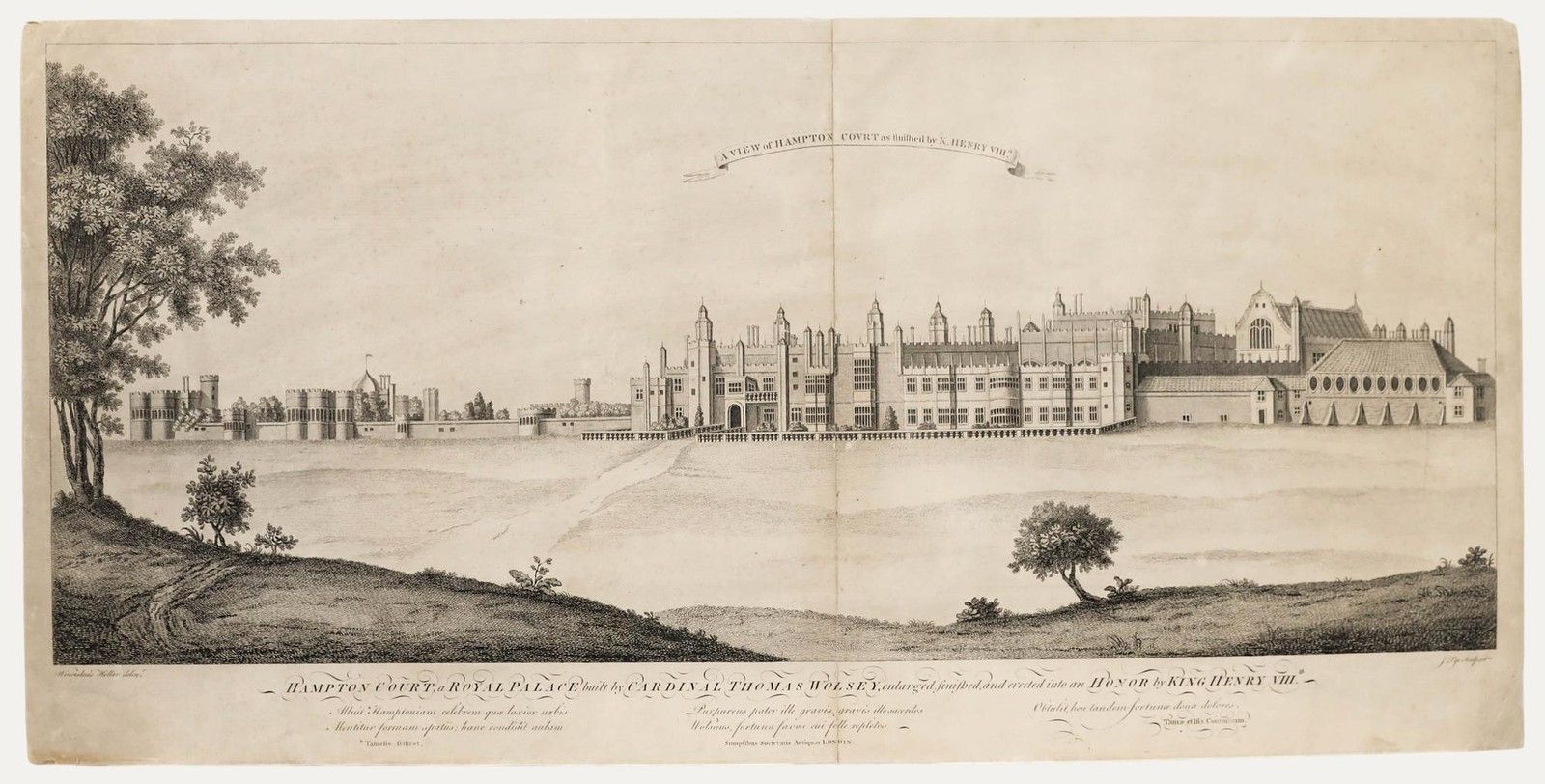 John Pye After Wenceslaus Hollar Engraving, A View Of Hampton Court Palace