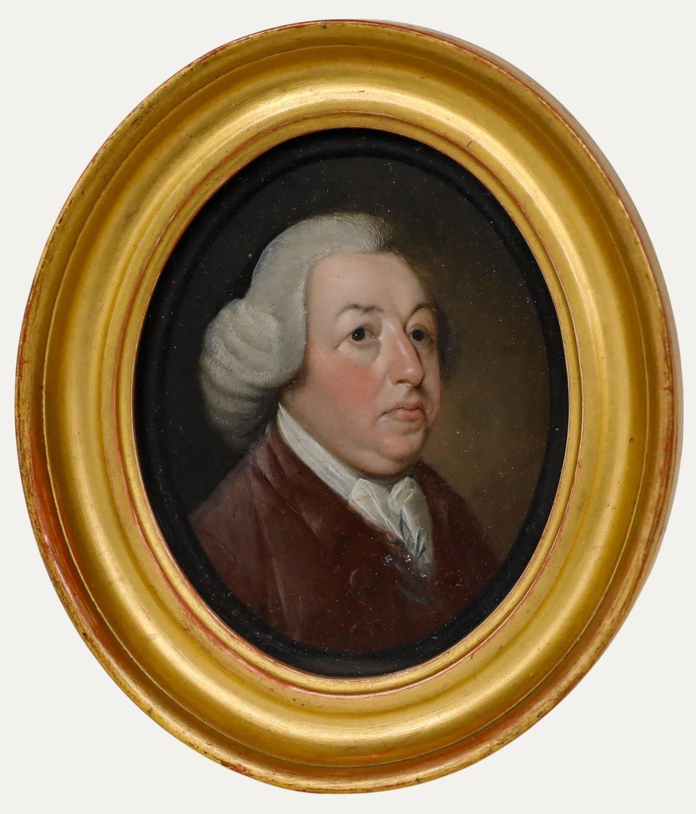 Miniature 18th Century Oil Portrait Of Mr Clarke