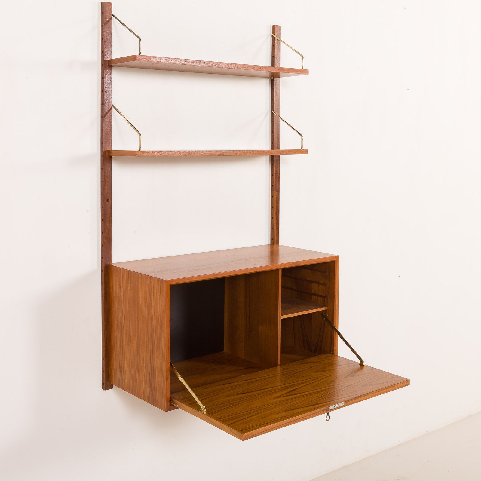 Poul Cadovius Teak Shelving Wall Unit With A Bureau, Cado 1960s photo for sale