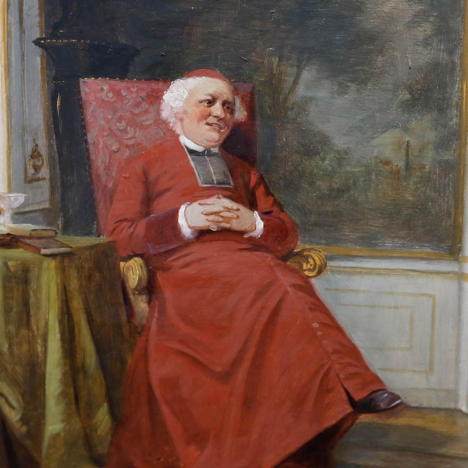 August Hermann Knoop (1856 1919) Oil, In The Cardinal's Drawing Room photo 325.0
