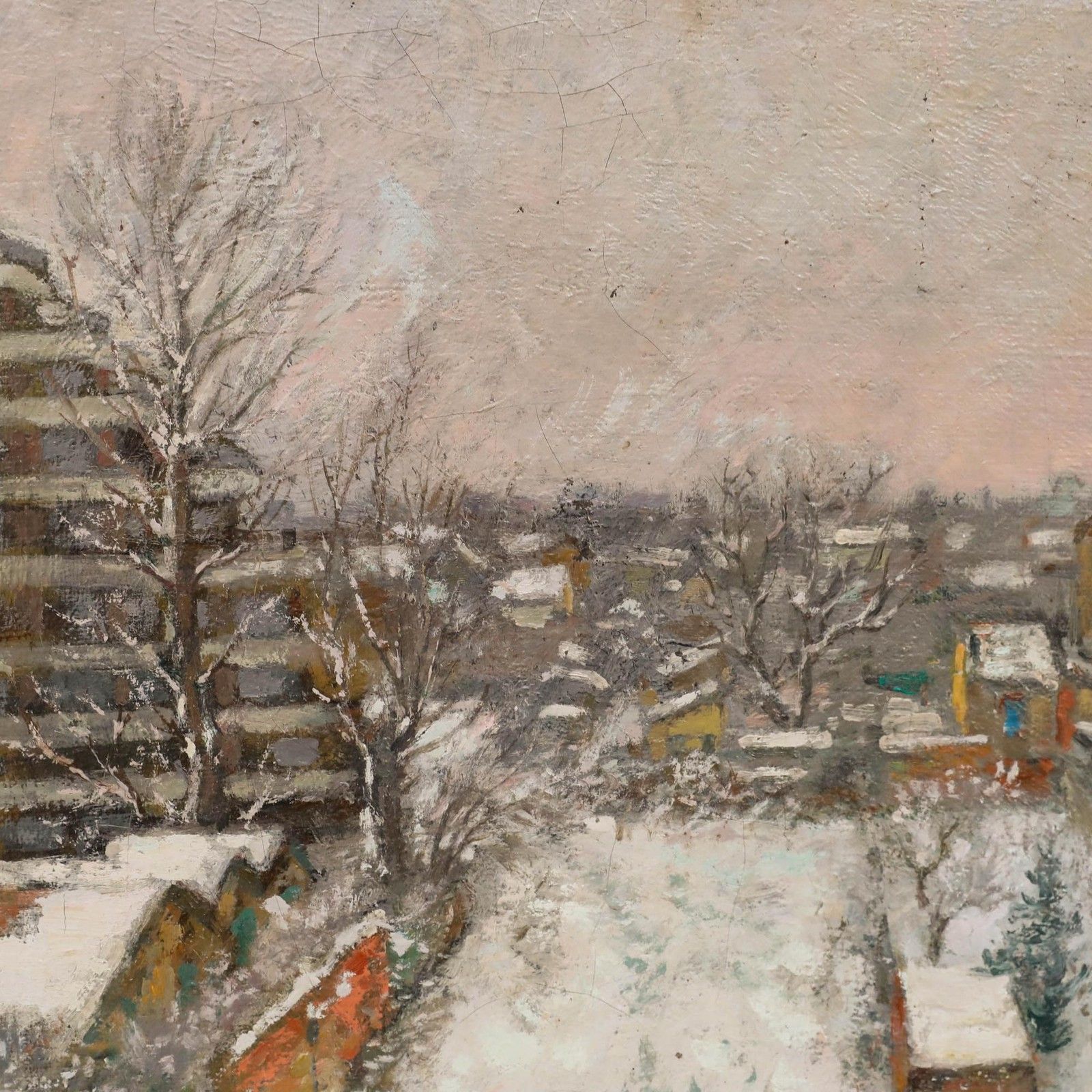 Sigurd Fredriksen (1907 1986) Mid 20th Century Oil, Snowy Garden photo Art