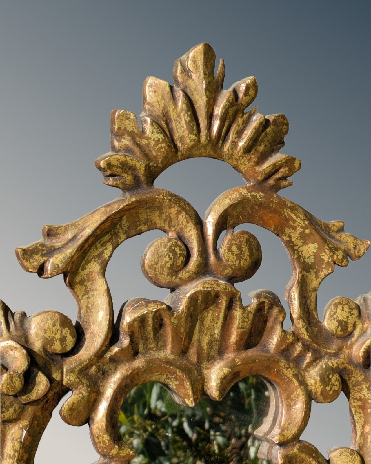 Pretty Pair Antique French Mirrors Gilt Wood photo vintage